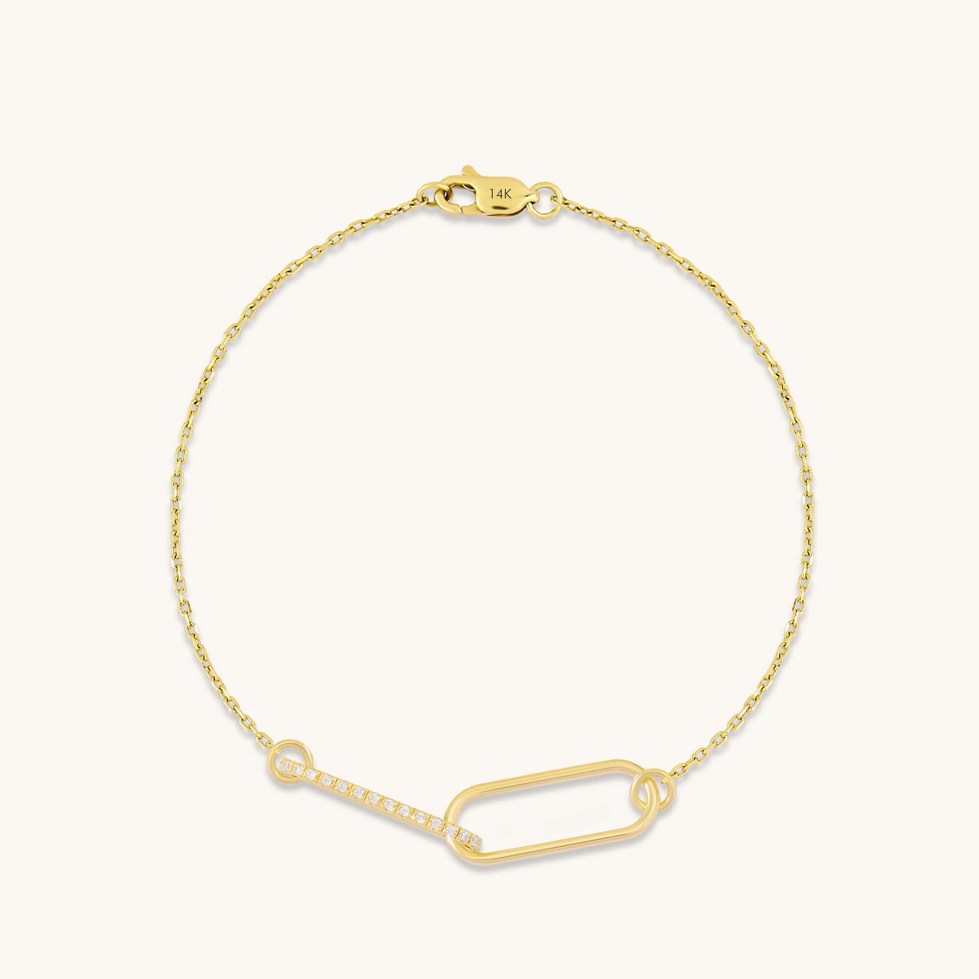 Pave Link Chain Bracelet in 24K Gold Vermeil