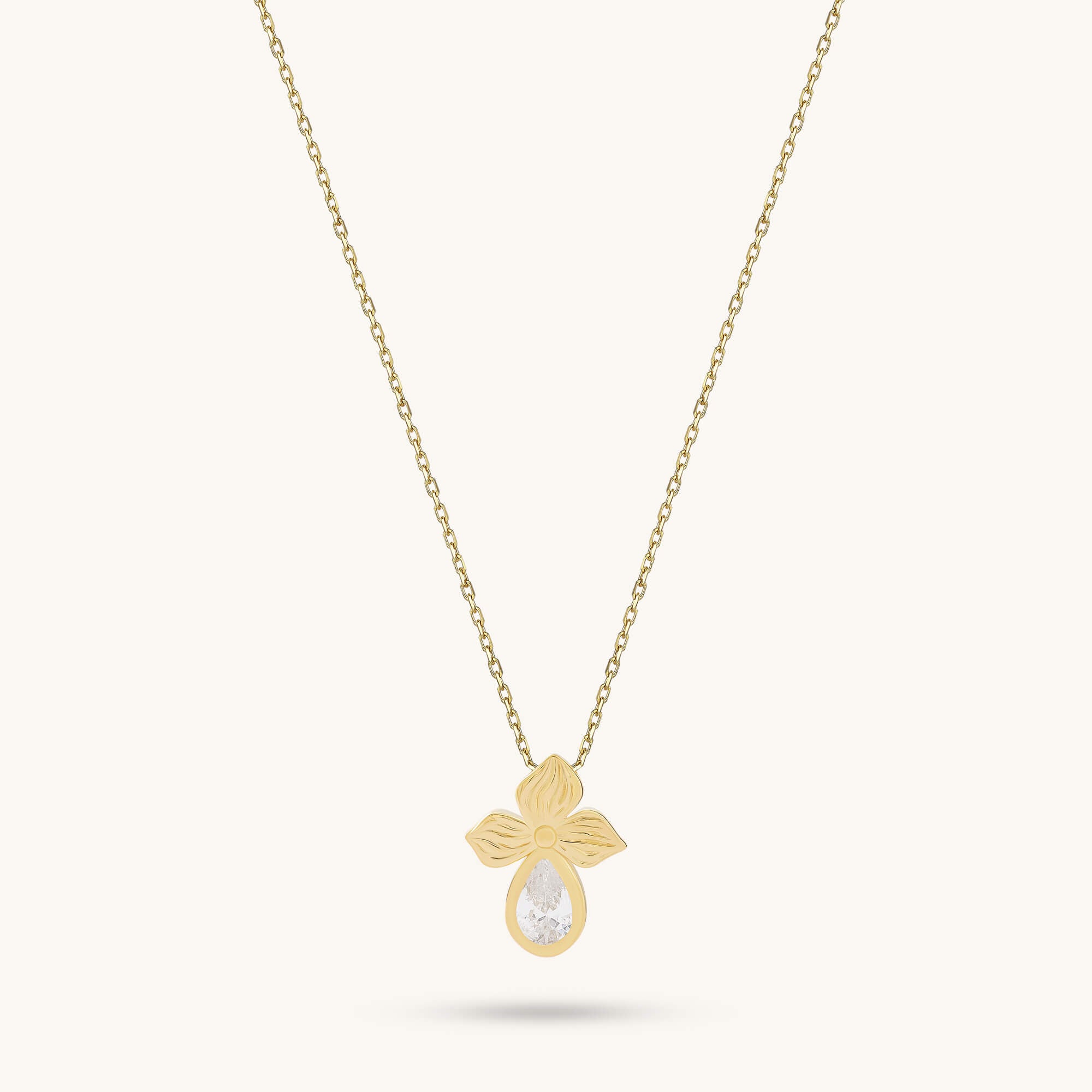 24K Gold Vermeil Pear Cut Blossom Necklace