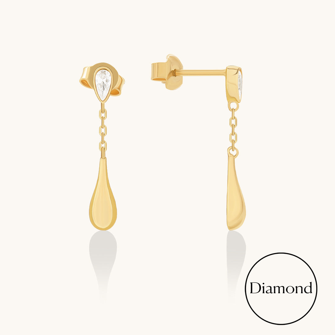 Pear Lab-Grown Diamond Teardrop Earrings in Solid Gold