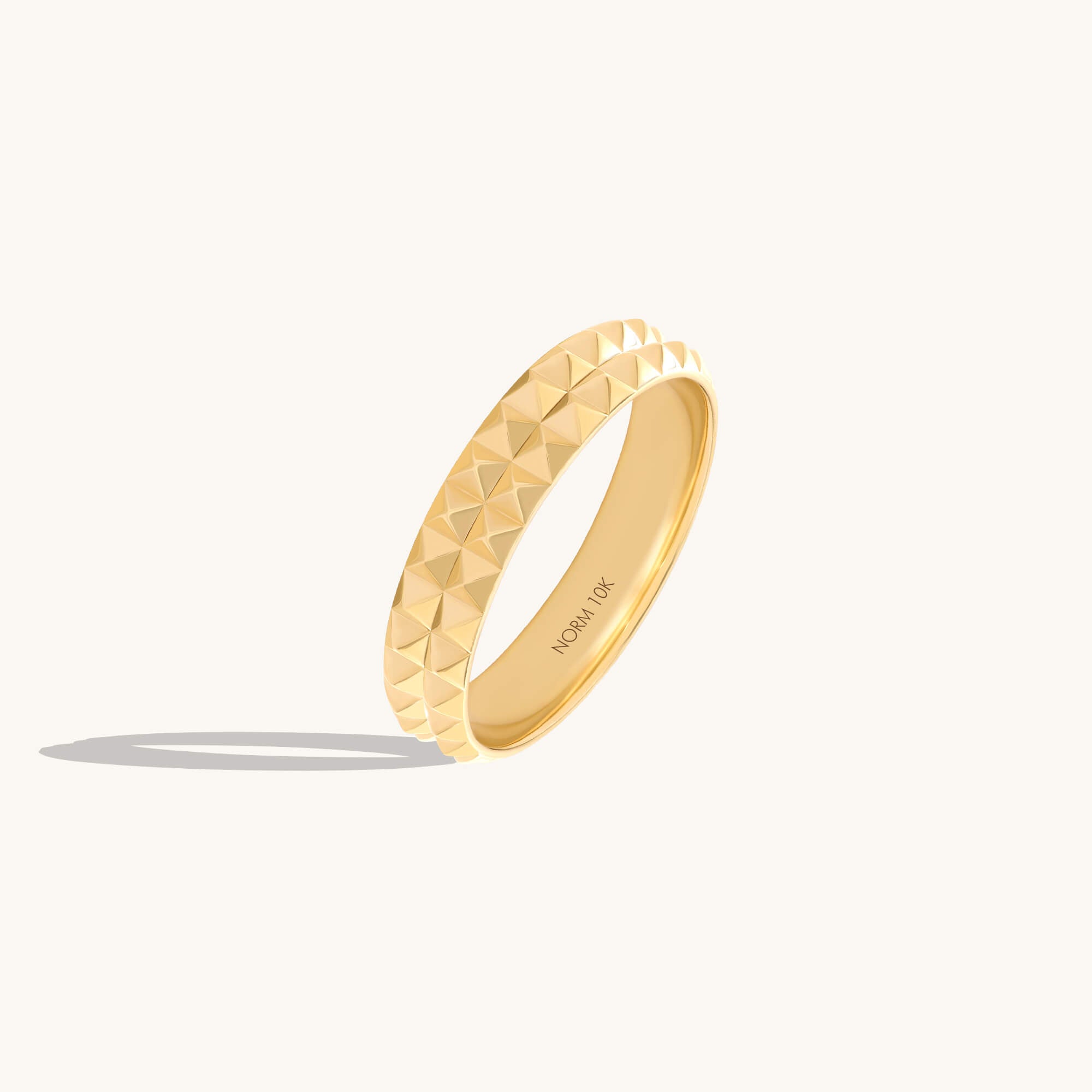 Solid Gold Pyramid Band Ring