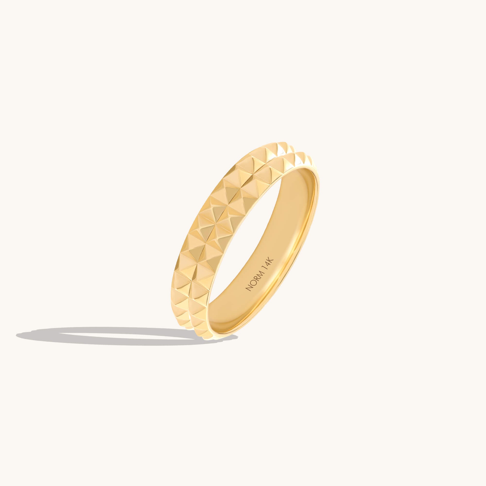 Solid Gold Pyramid Band Ring