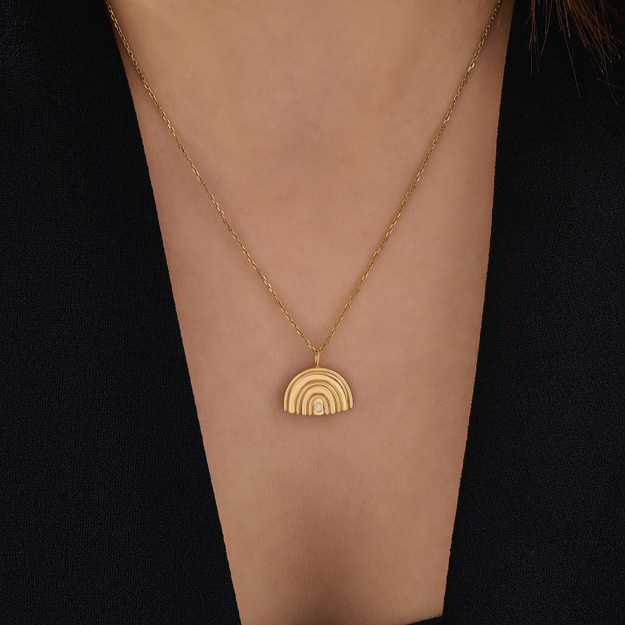 Women's Gold Vermeil Rainbow Figure Necklace