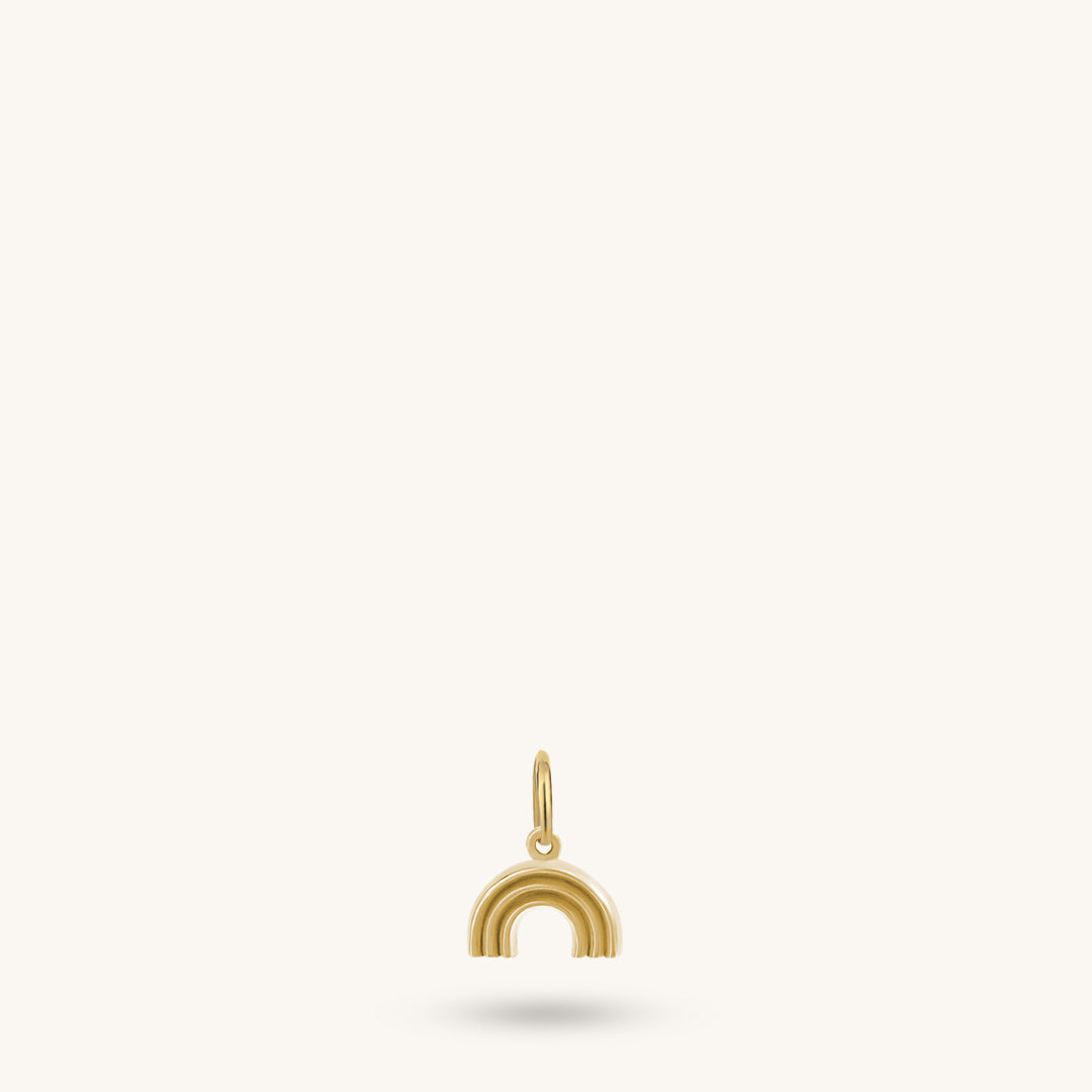 14K Solid Gold Rainbow Pendant