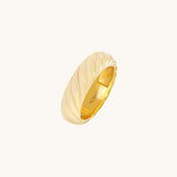 24K Gold Vermeil Plated Silver Ripple Band Ring
