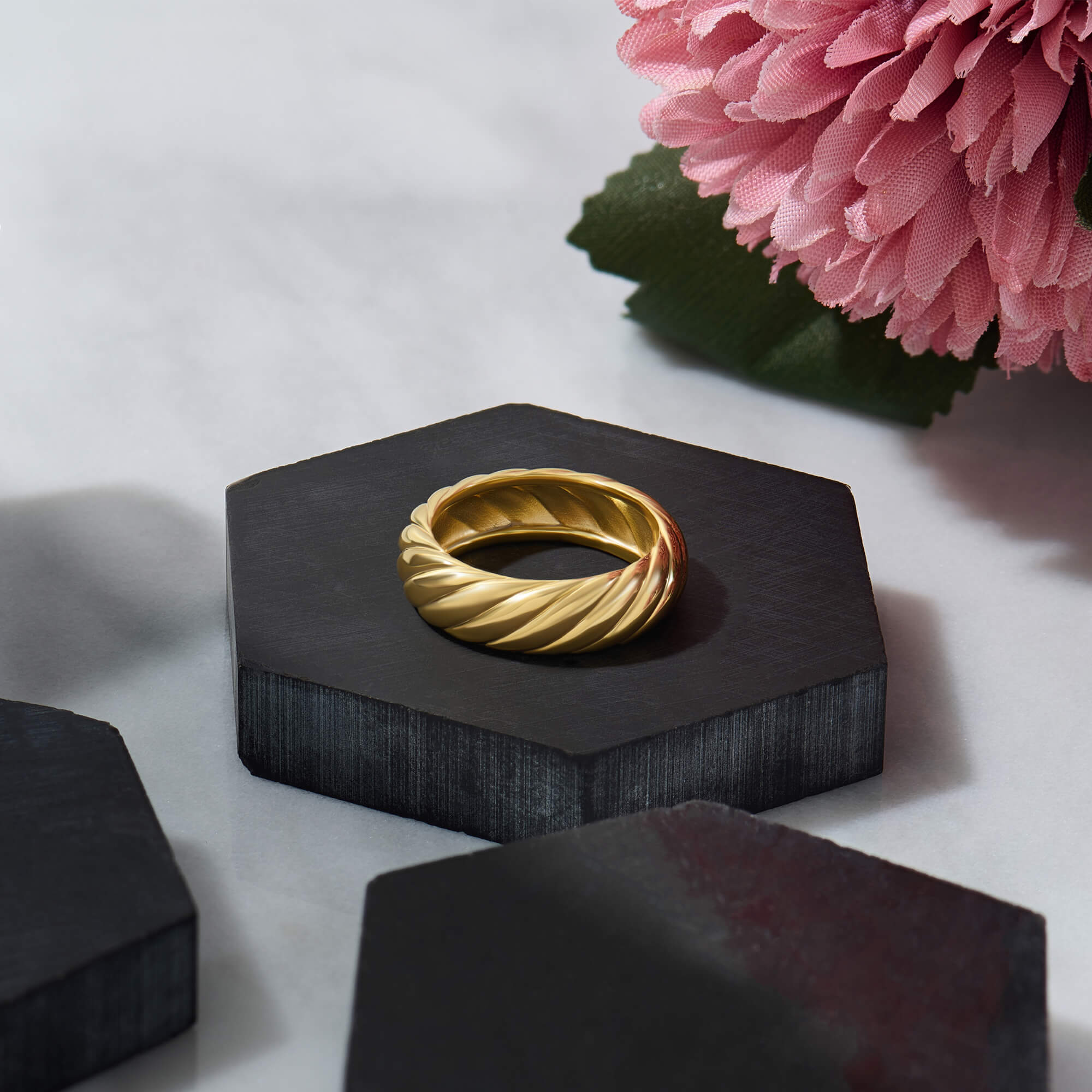 Ripple Band Ring in Silver with 24K Gold Vermeil