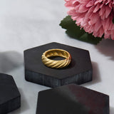 Ripple Band Ring in Silver with 24K Gold Vermeil