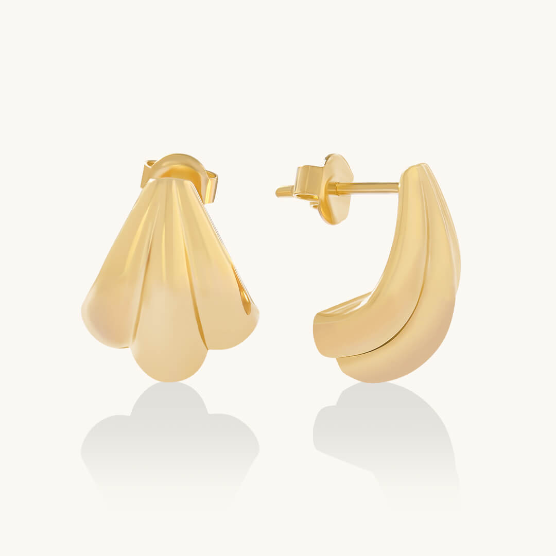 Seashell Earrings in 24K Gold Plated Vermeil on 925 Sterling Silver