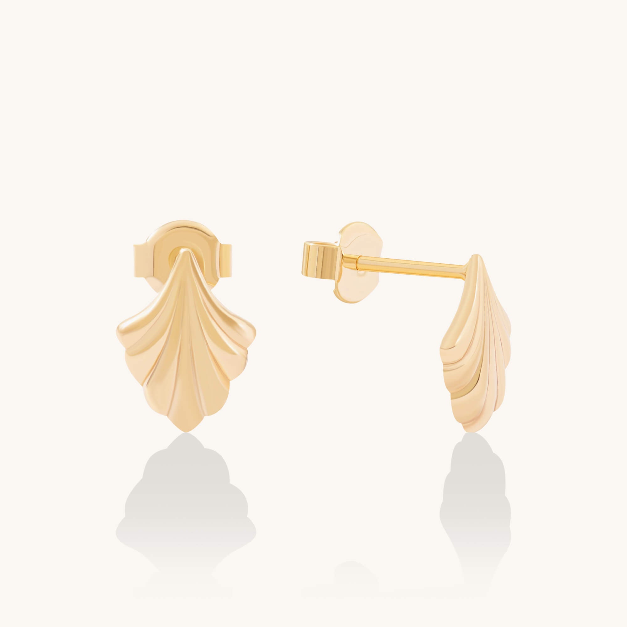Seashell Stud Earrings in 24K Gold Vermeil