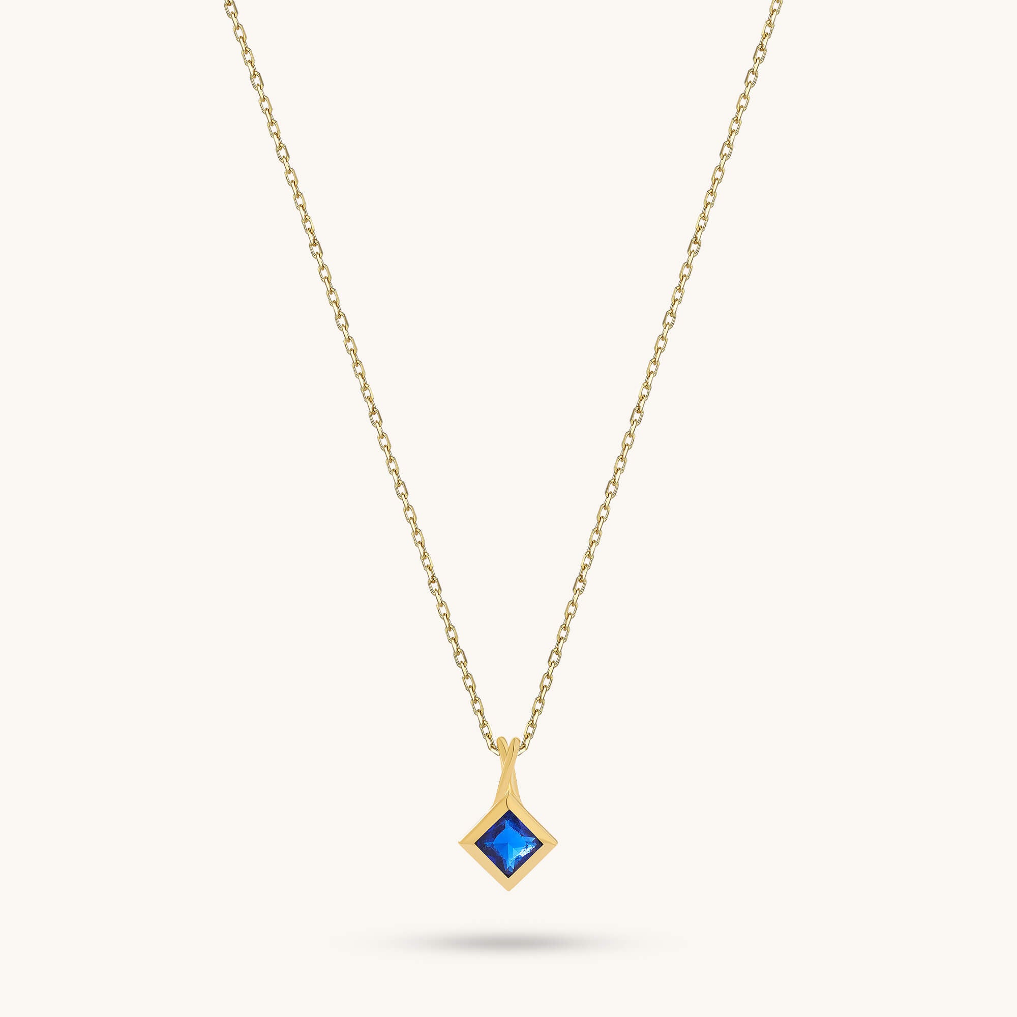 24K Vermeil Square Sapphire Necklace
