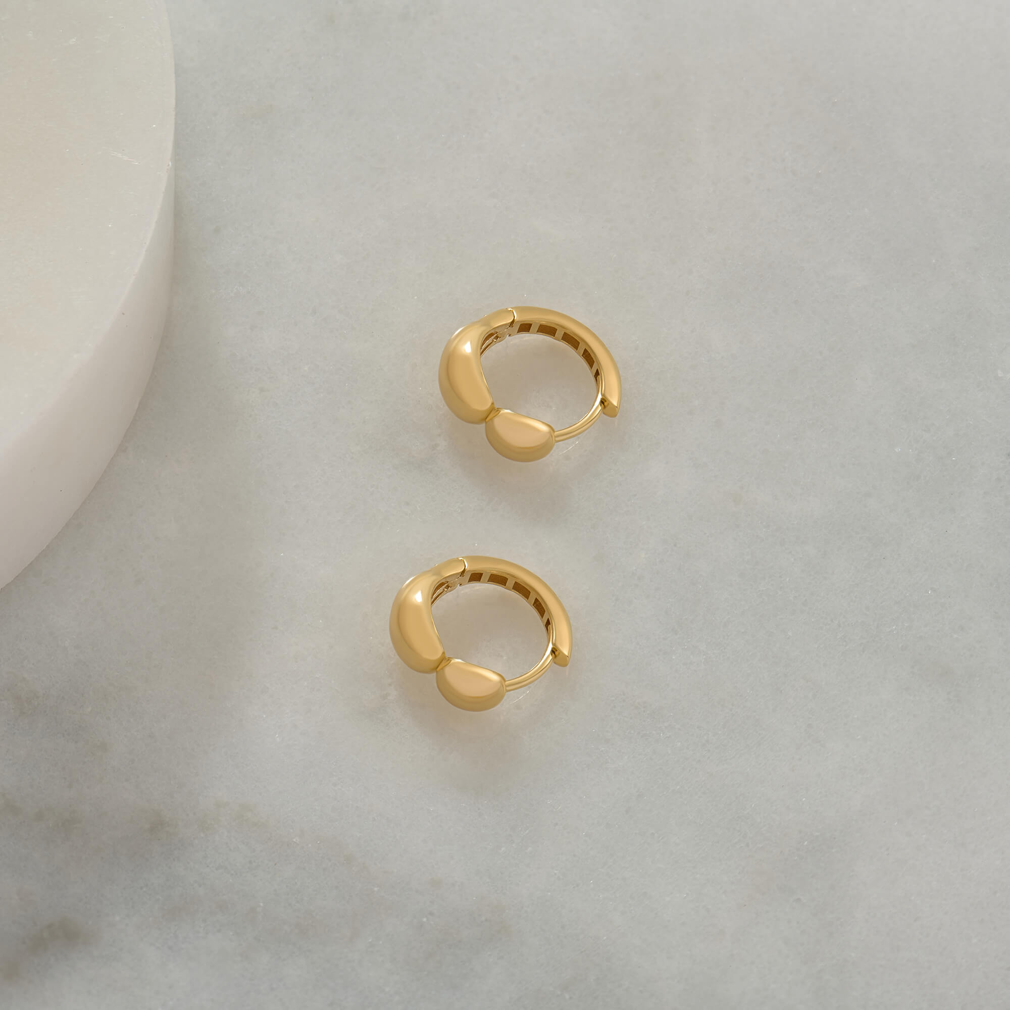 24K Vermeil Stacked Dome Huggies