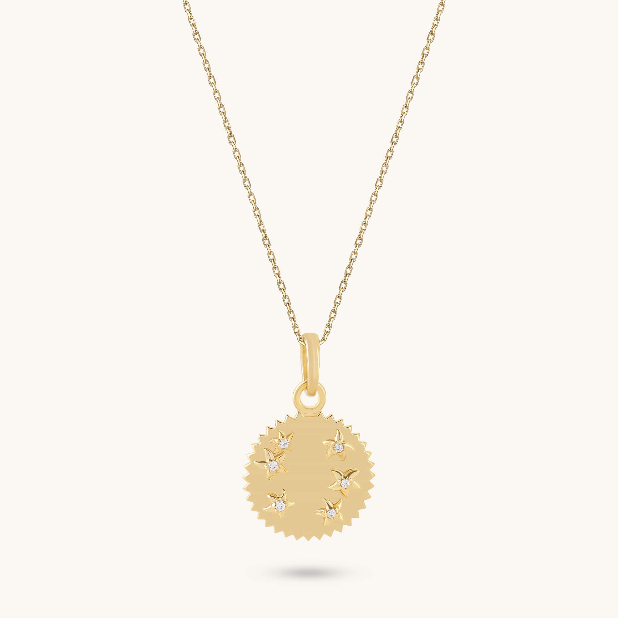 Stars Coin Necklace in Gold Vermeil on 925 Sterling Silver