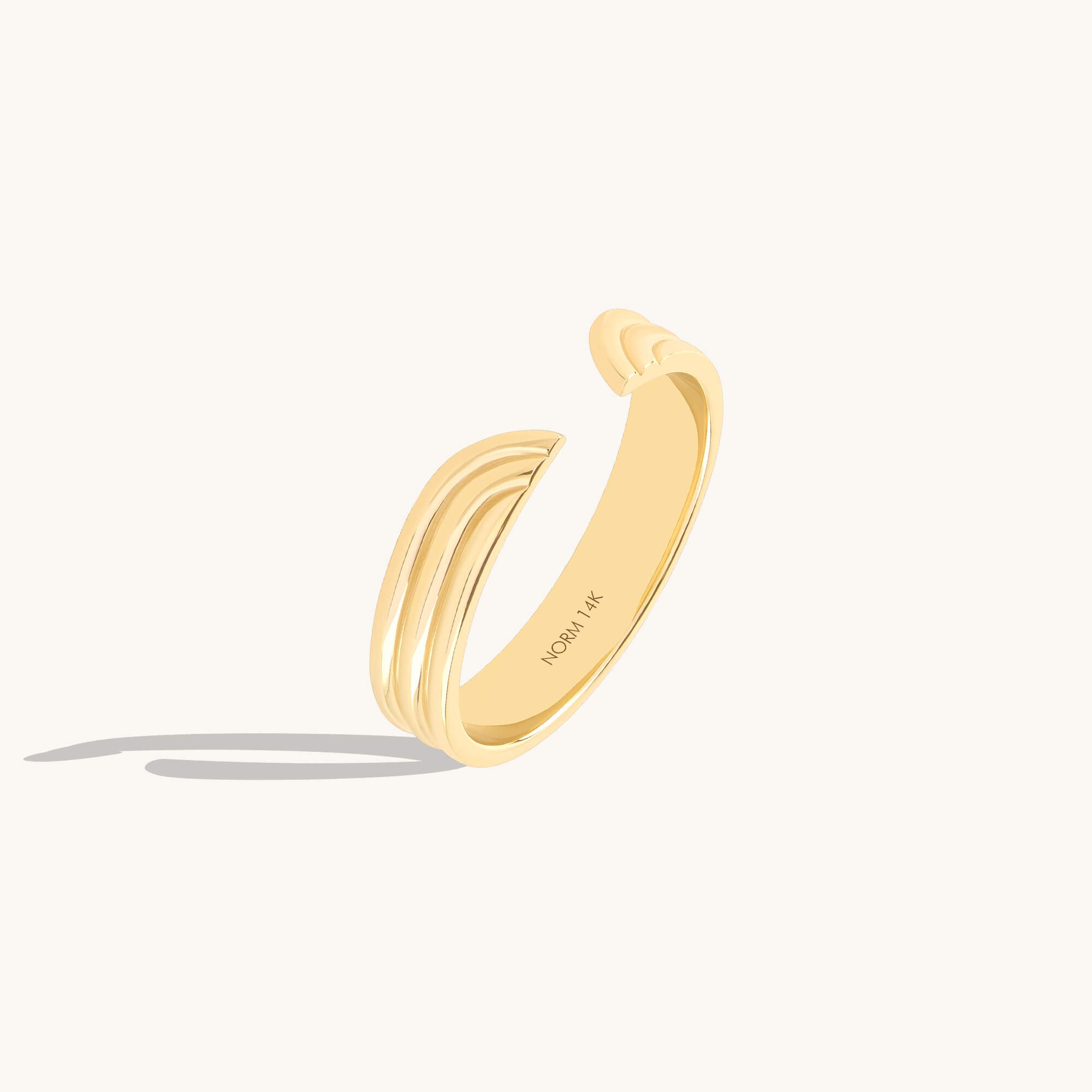 Streamline Open Ring in 14K Solid Gold