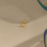 14K Real Gold Sun Stud Earrings