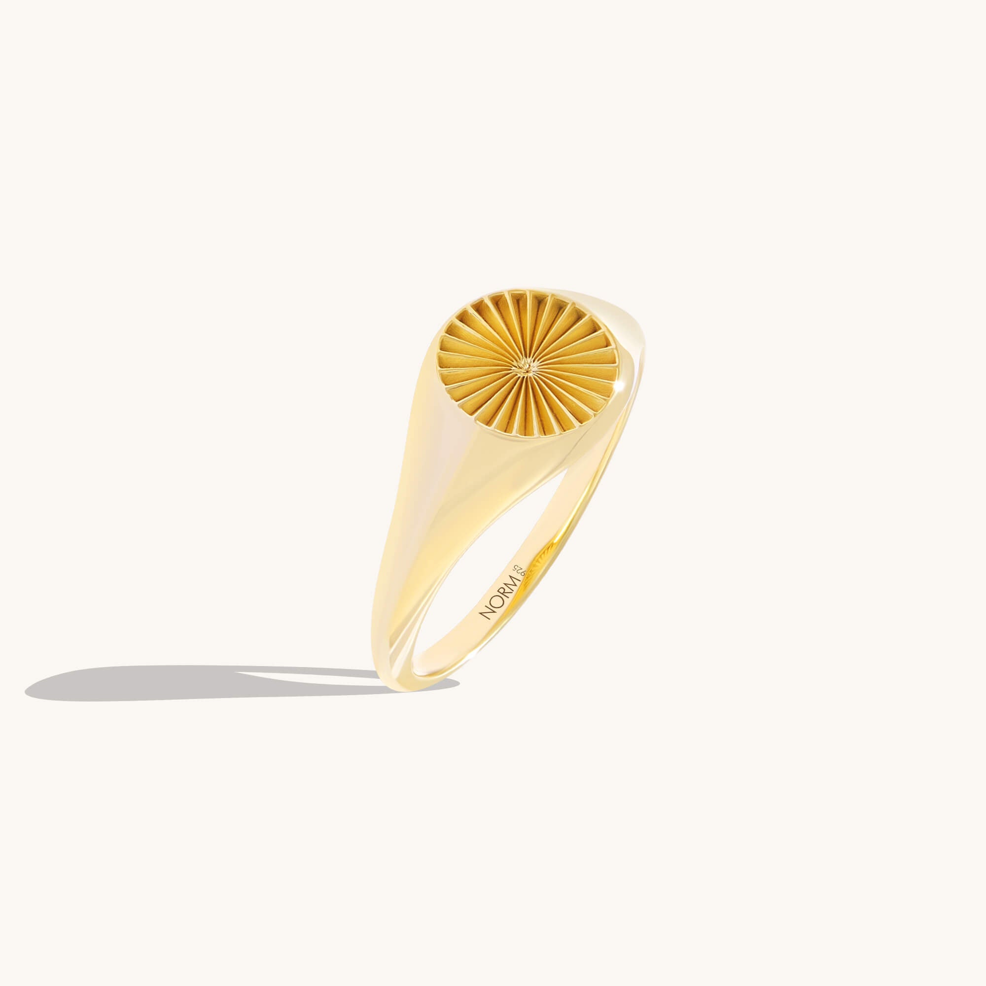 Sunbeam Signet Ring in Gold Vermeil on 925 Sterling Silver