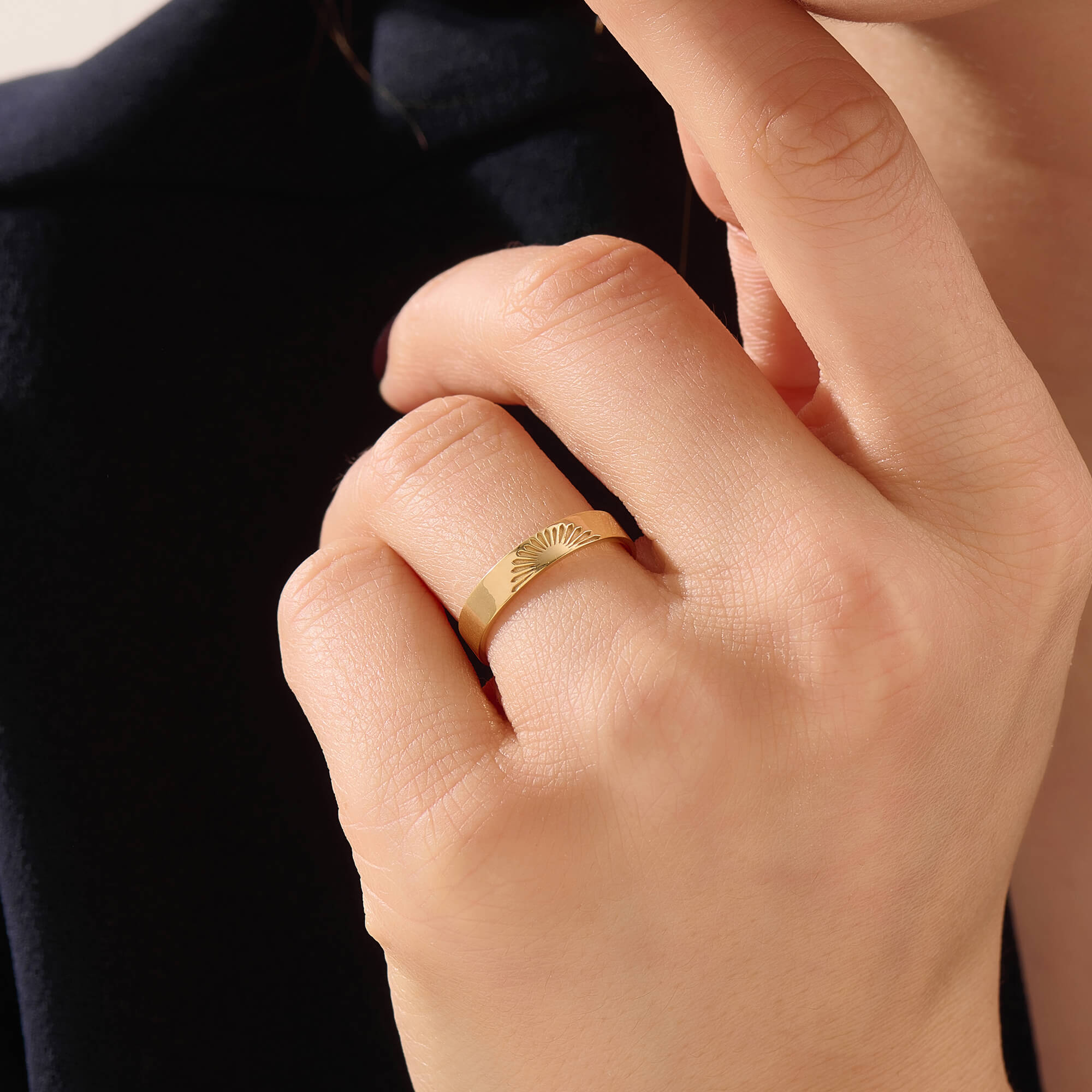 Women's Sunrise Band Ring in Gold Vermeil