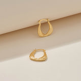 Swirl Hoop Earrings in 14K Real Gold