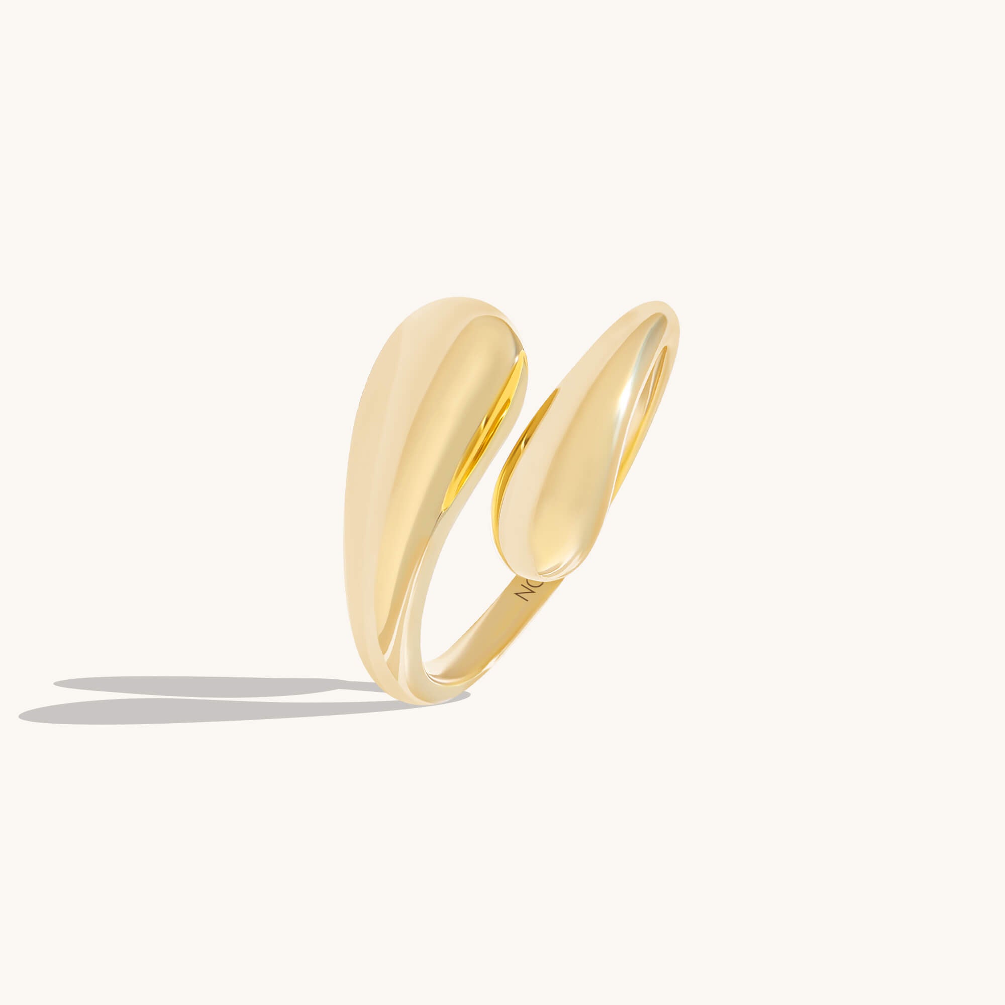 Teardrop Bypass Ring in 24K Gold Plated Vermeil on 925 Sterling Silver