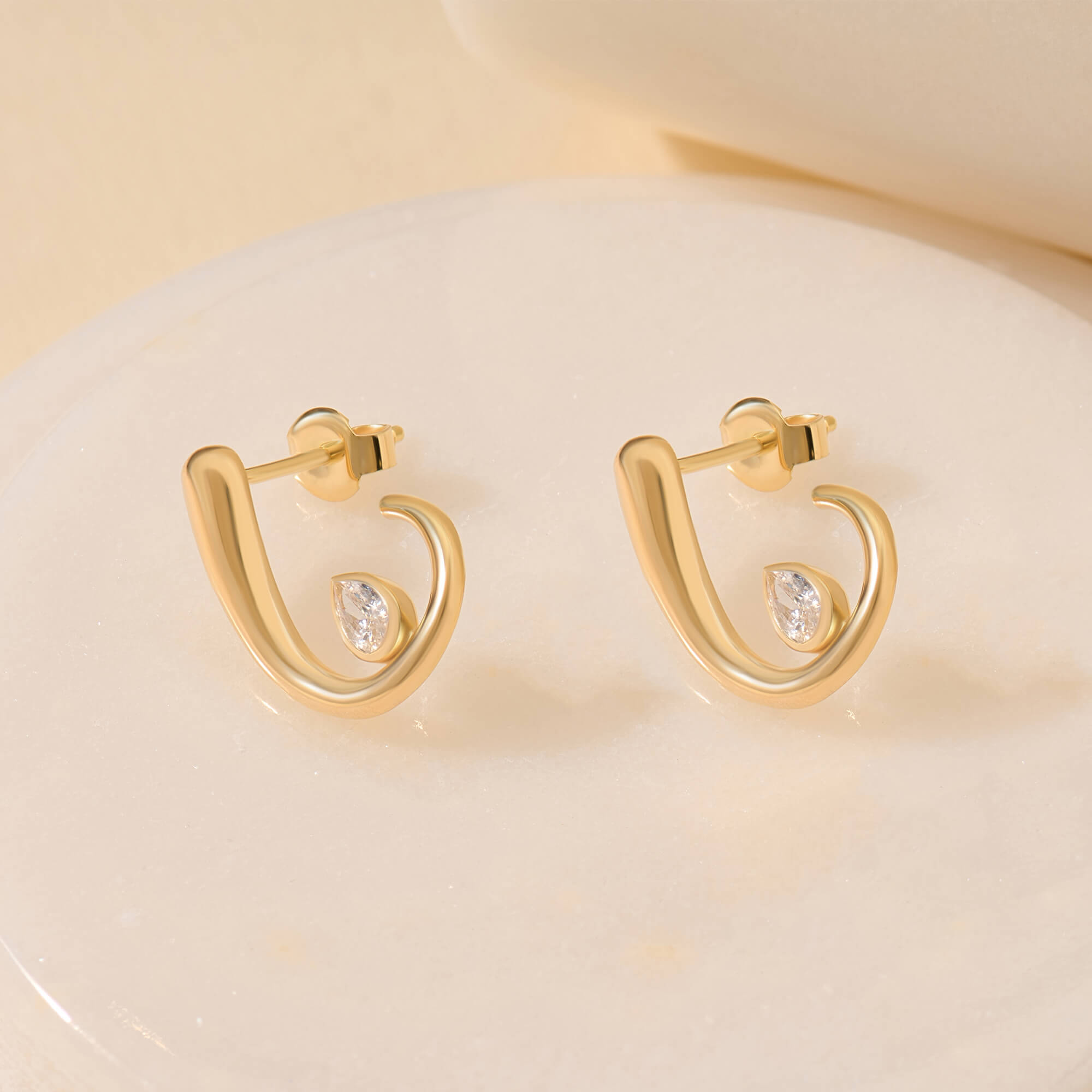 24K Gold Vermeil Teardrop Loop Earrings