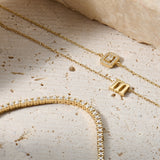 14k Solid Real Gold Tennis Bracelet, Cubic Zirconia Bracelet