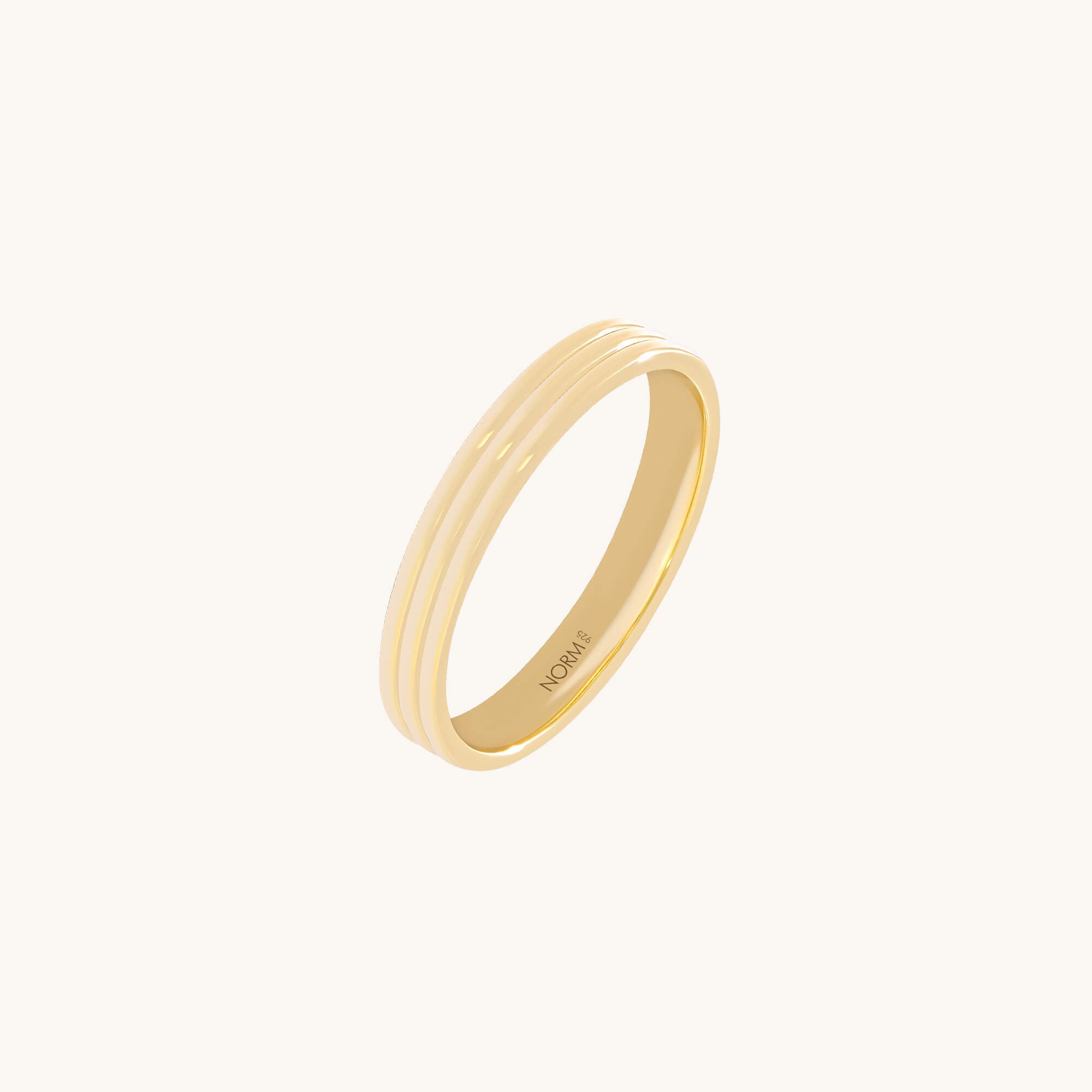 Three Band Ring in Yellow Gold Vermeil on 925 Silver