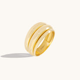 Triple Dome Ring in 24K Gold Plated Vermeil on 925 Sterling Silver