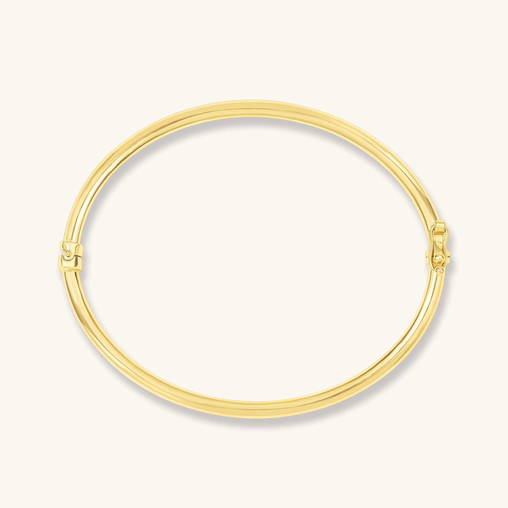 Tube Design Bangle Bracelet in 14K Solid Yellow Gold