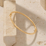 Tube Design 14K Solid Gold Bangle Bracelet