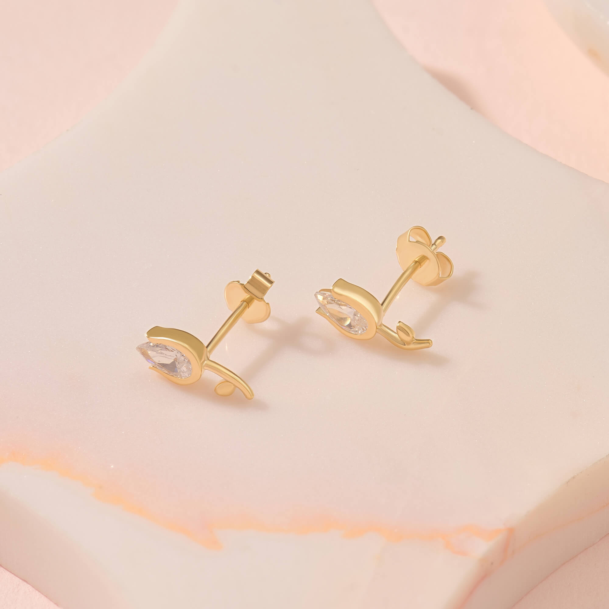 24K Gold Vermeil Tulip Flower Studs