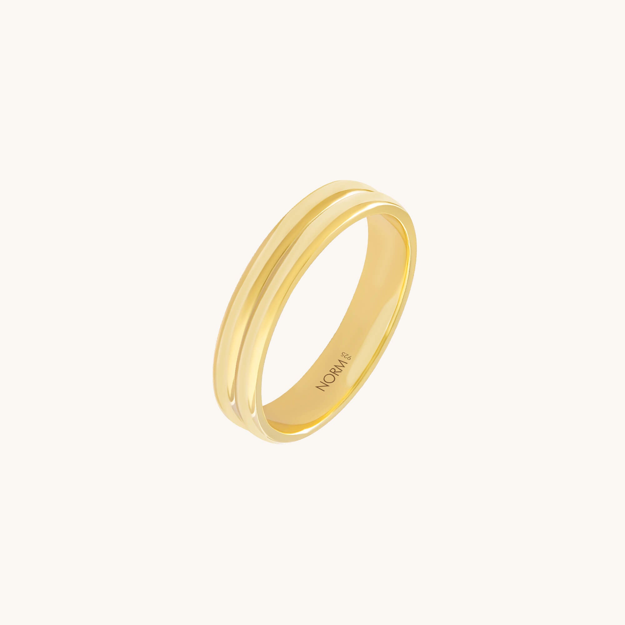 Twin Band Ring in 24K Gold Plated Vermeil on Silver