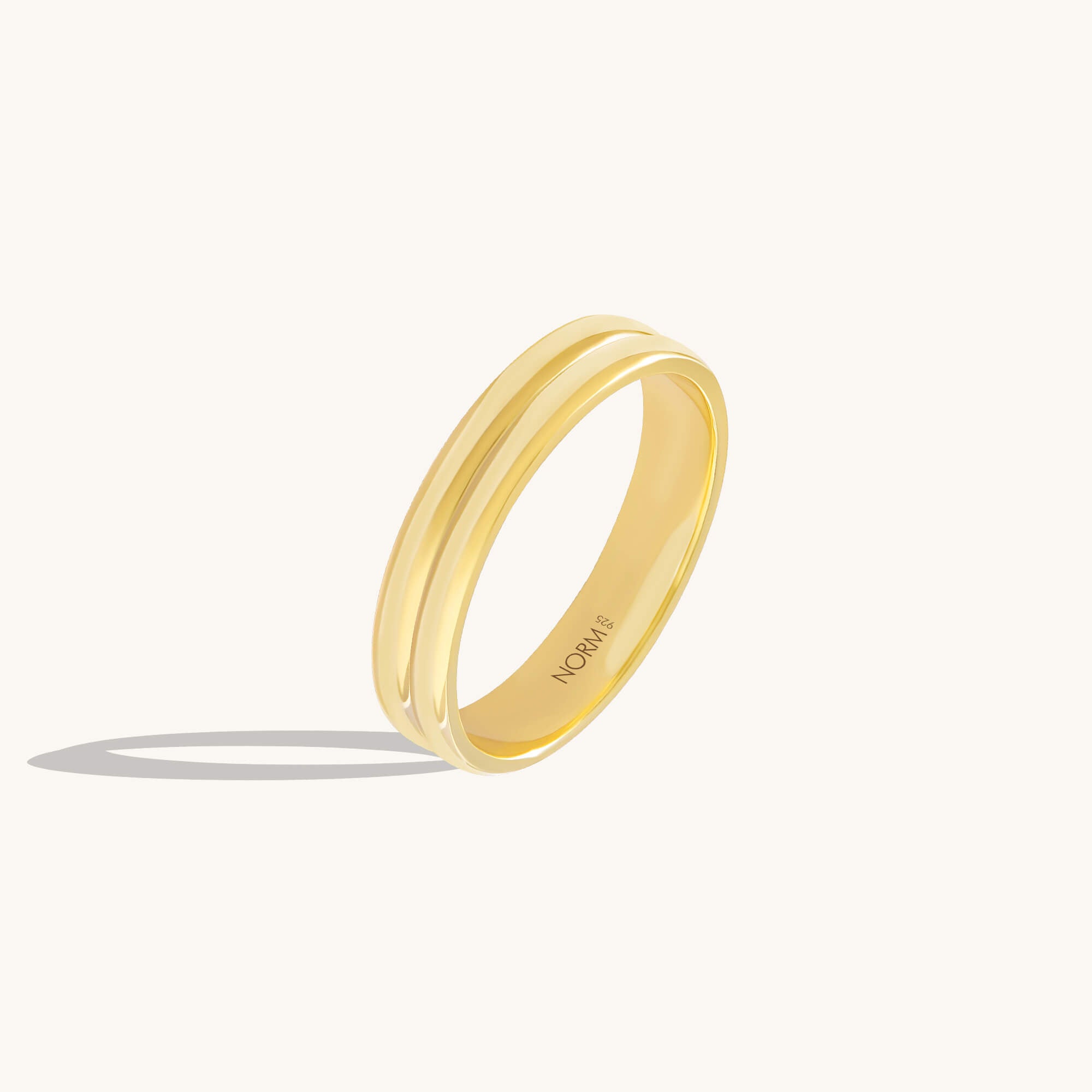 Twin Band Ring in 24K Gold Plated Vermeil on 925 Sterling Silver
