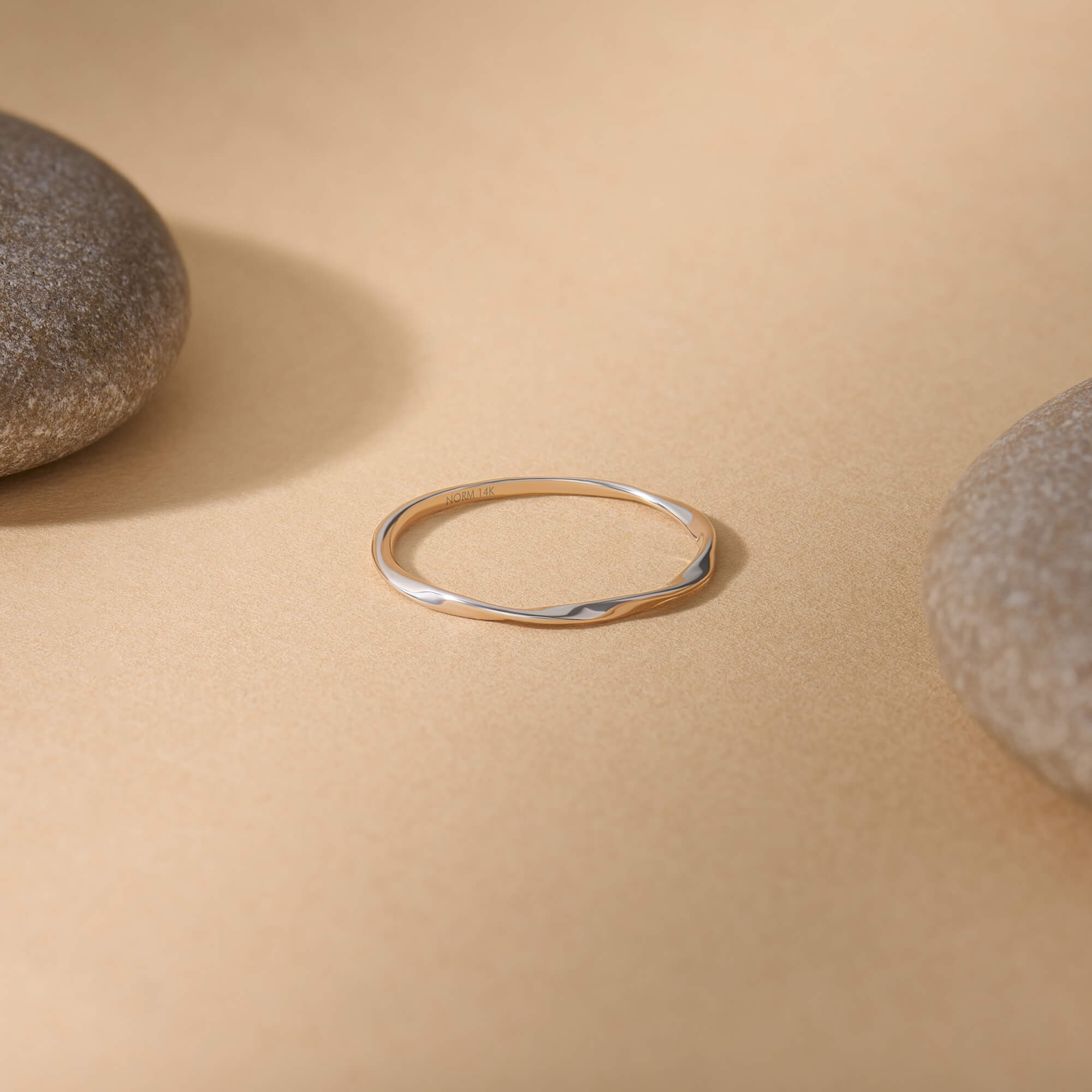 Women's Twisted Ring in 14K Solid White Gold