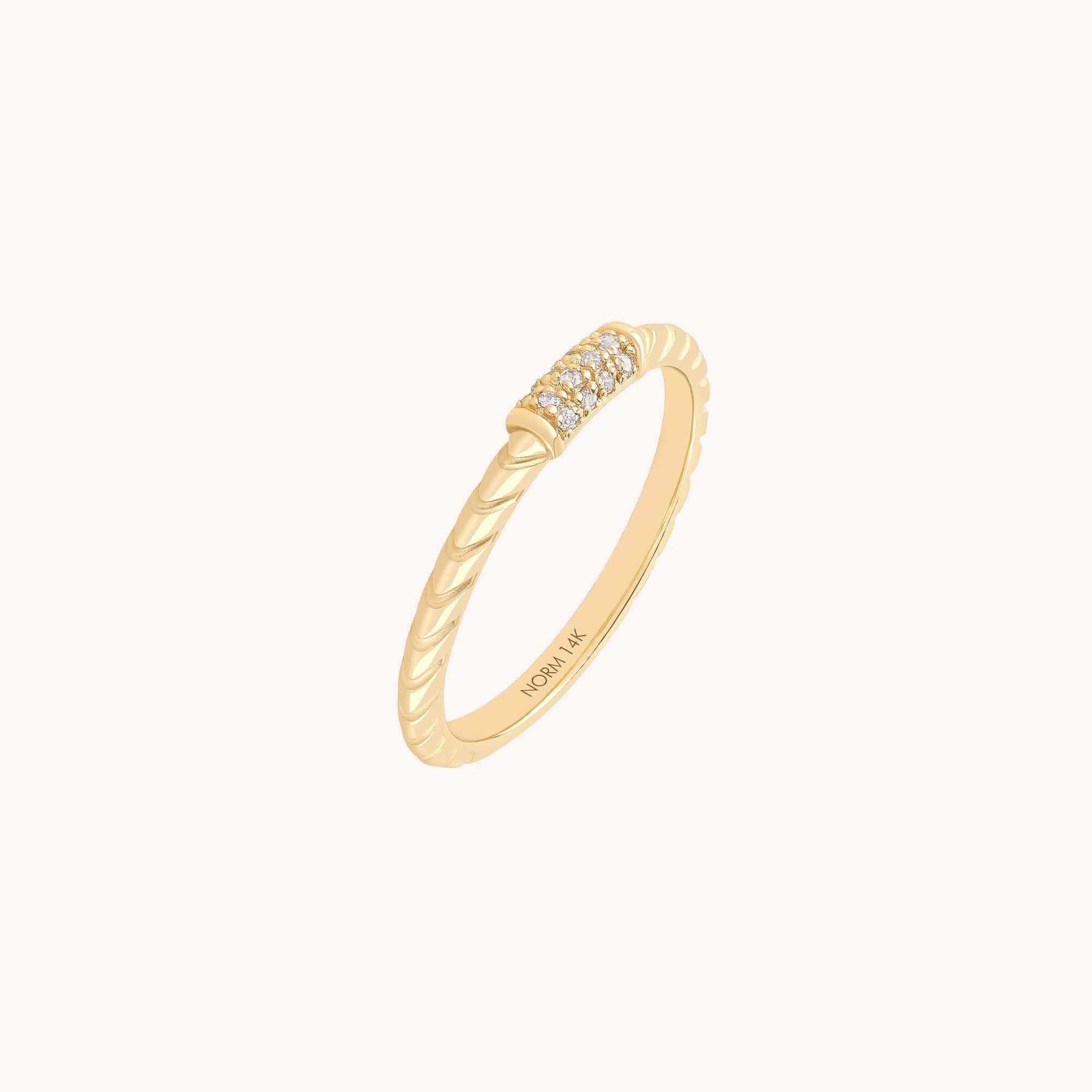 Twisted Diamond Promise Ring in Real Yellow Gold