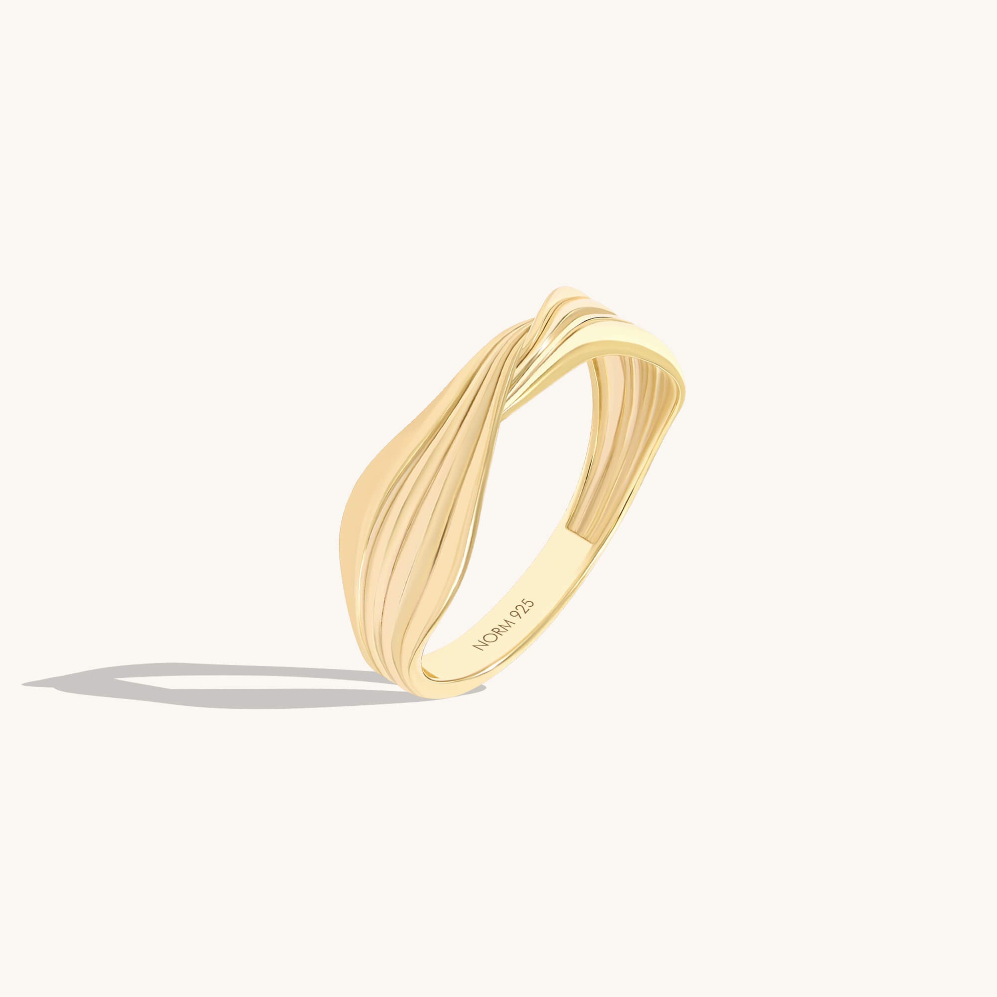 Twisted Wave Ring in 24K Gold Vermeil