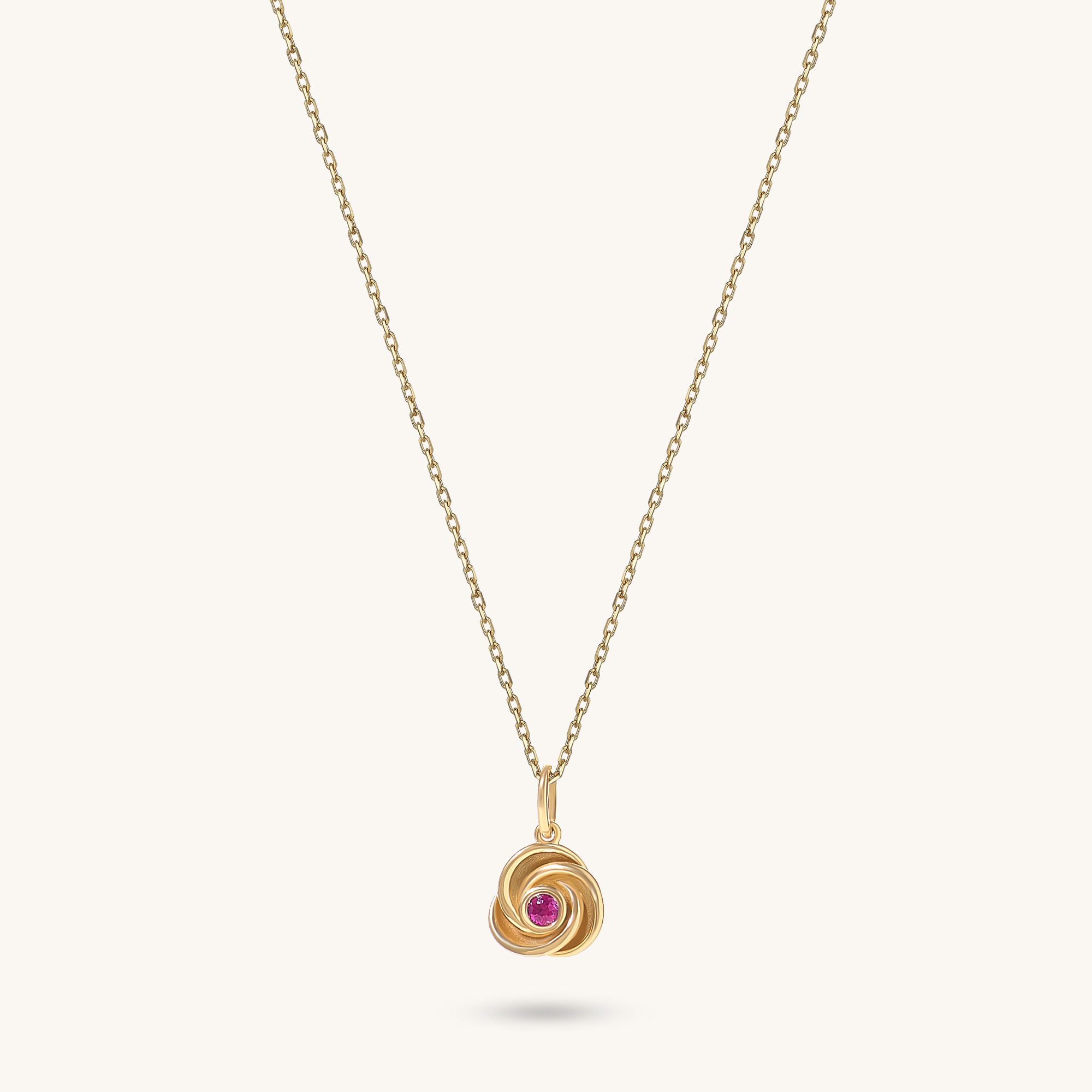 Vintage Knot Necklace in 14K Solid Gold