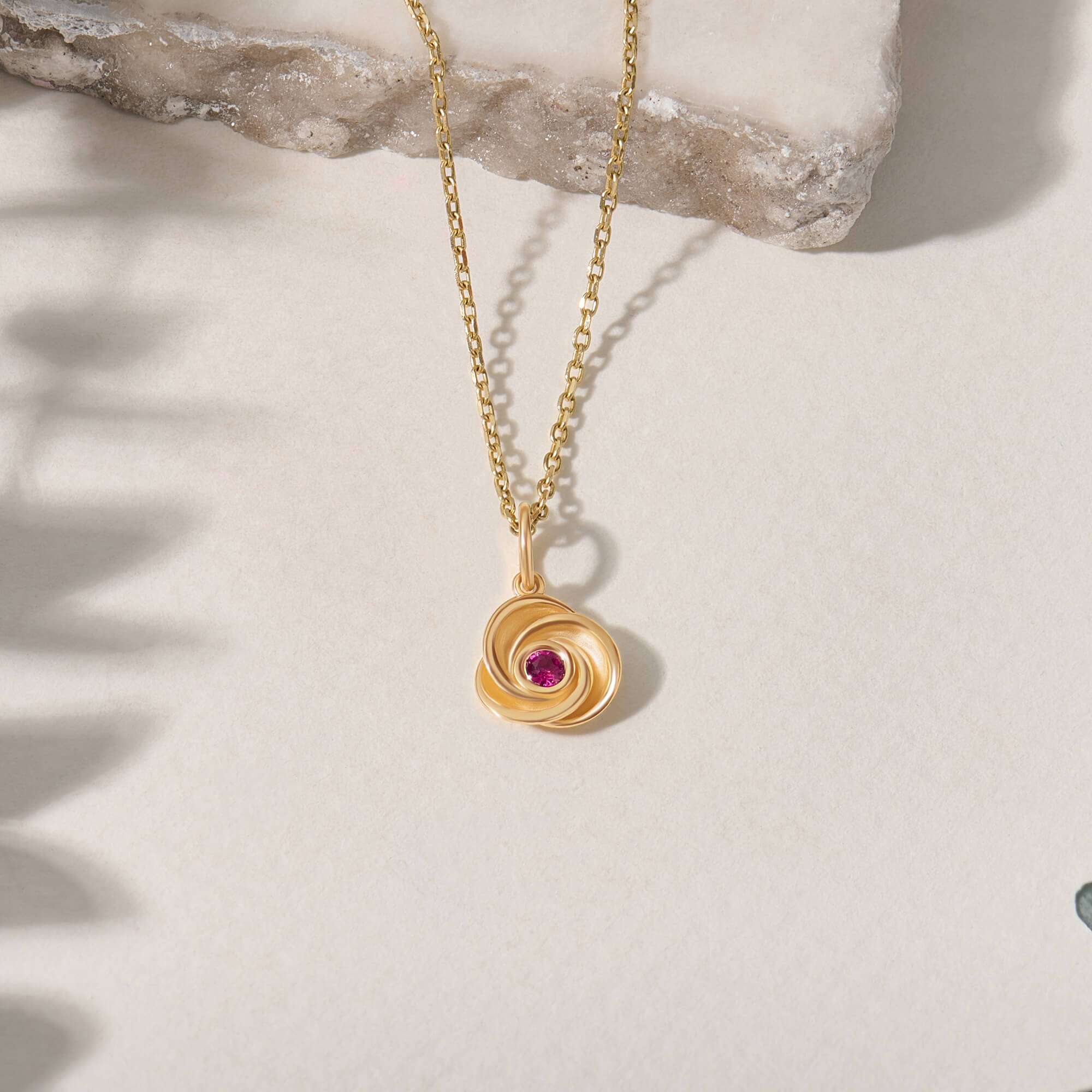 Vintage Knot Necklace in 14K Solid Yellow Gold