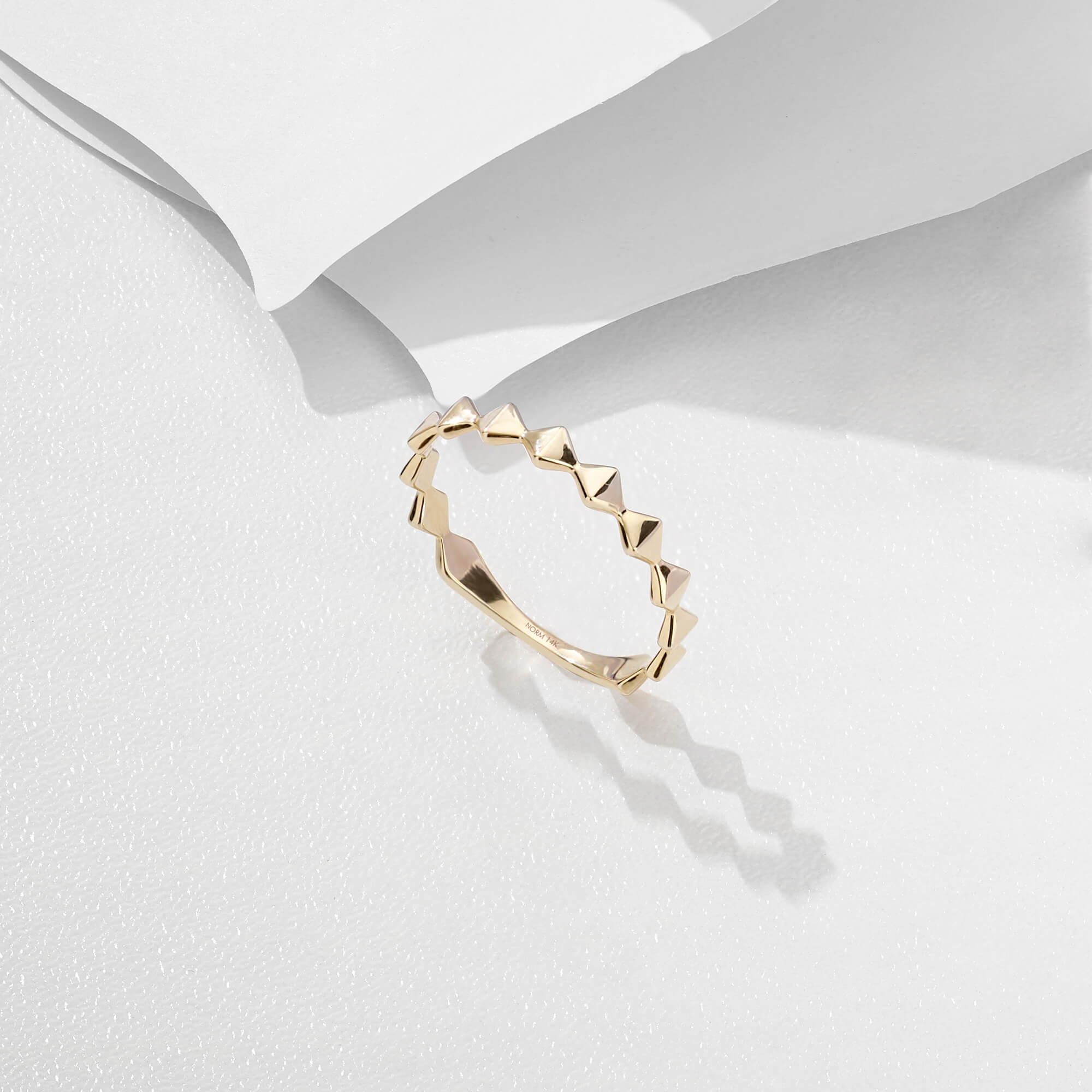 14k Real Yellow Gold Square Ring