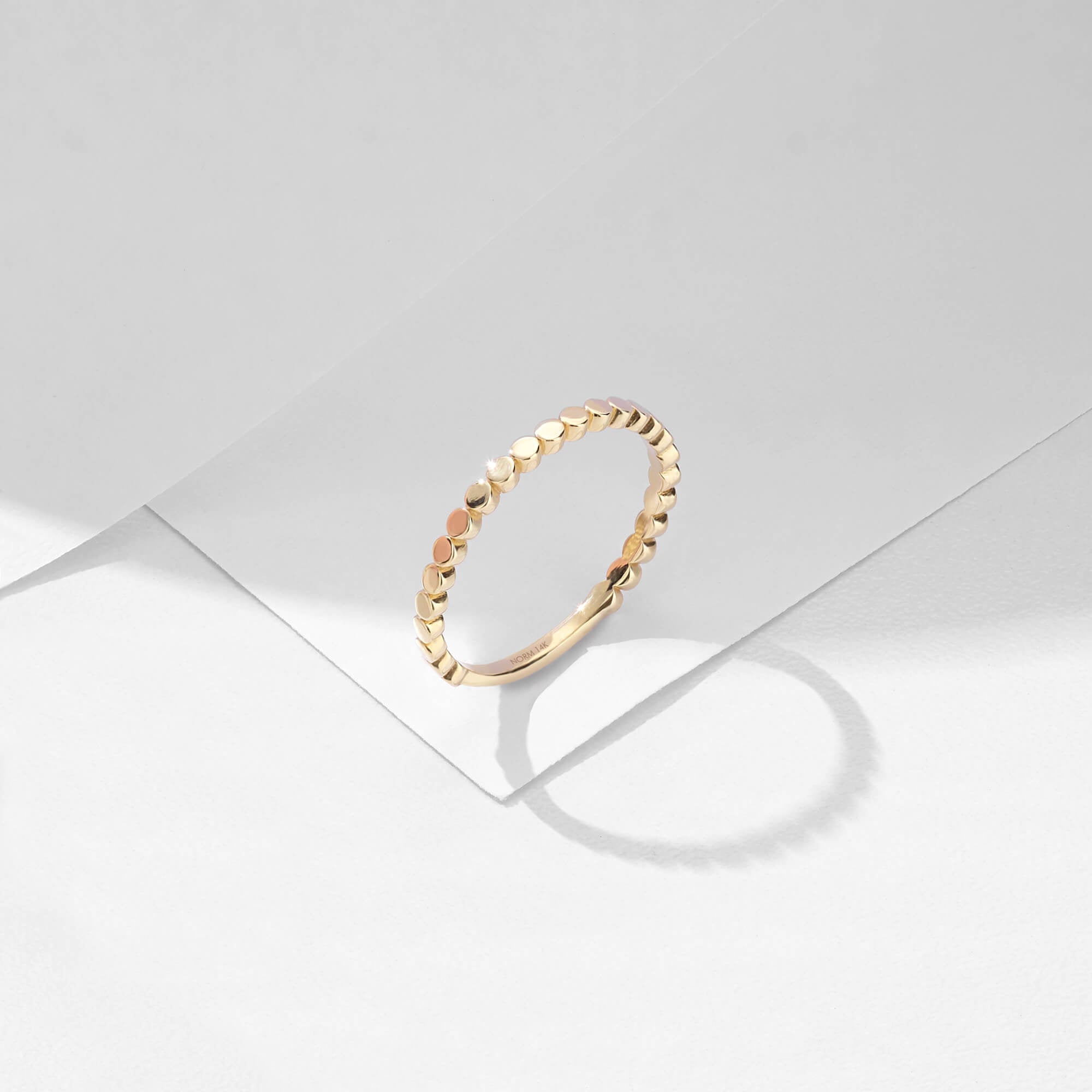 Bezel Dot Eternity Ring in 14k Solid Yellow Gold