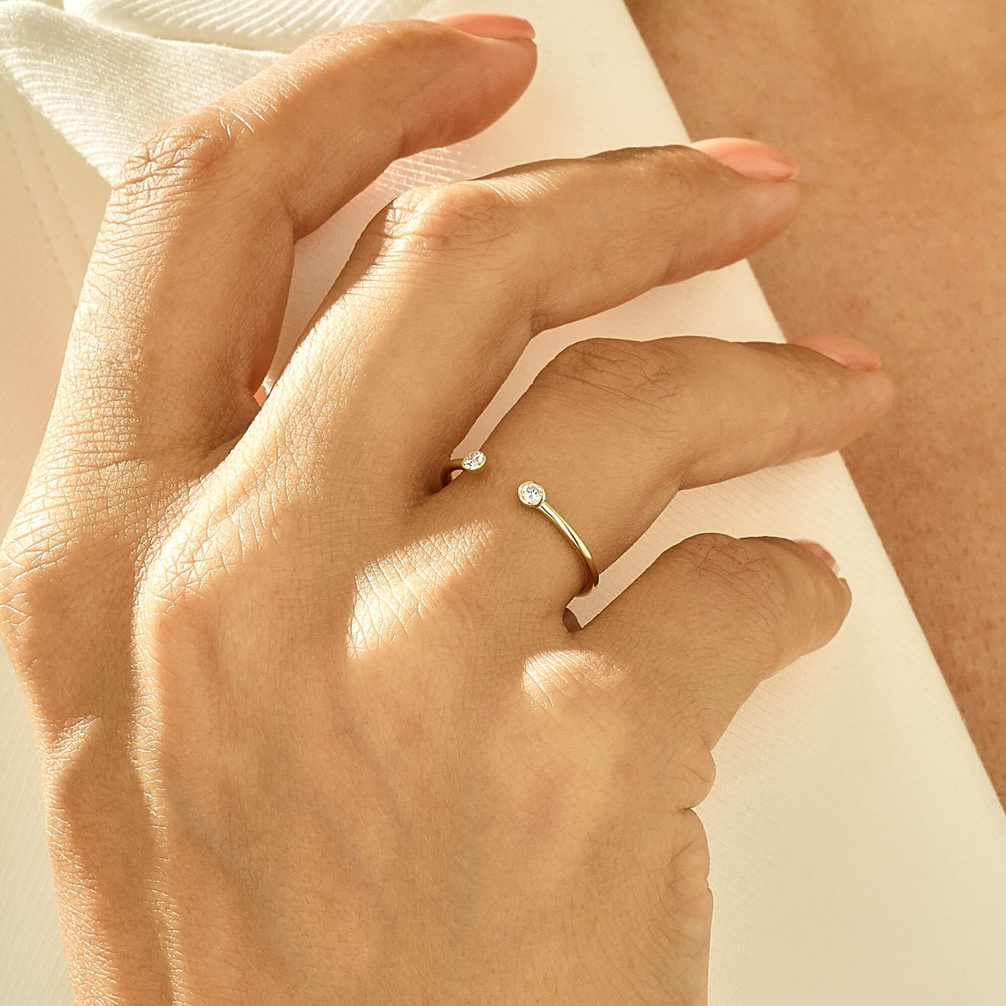 Open Band Stacking Ring in 14k Solid Gold