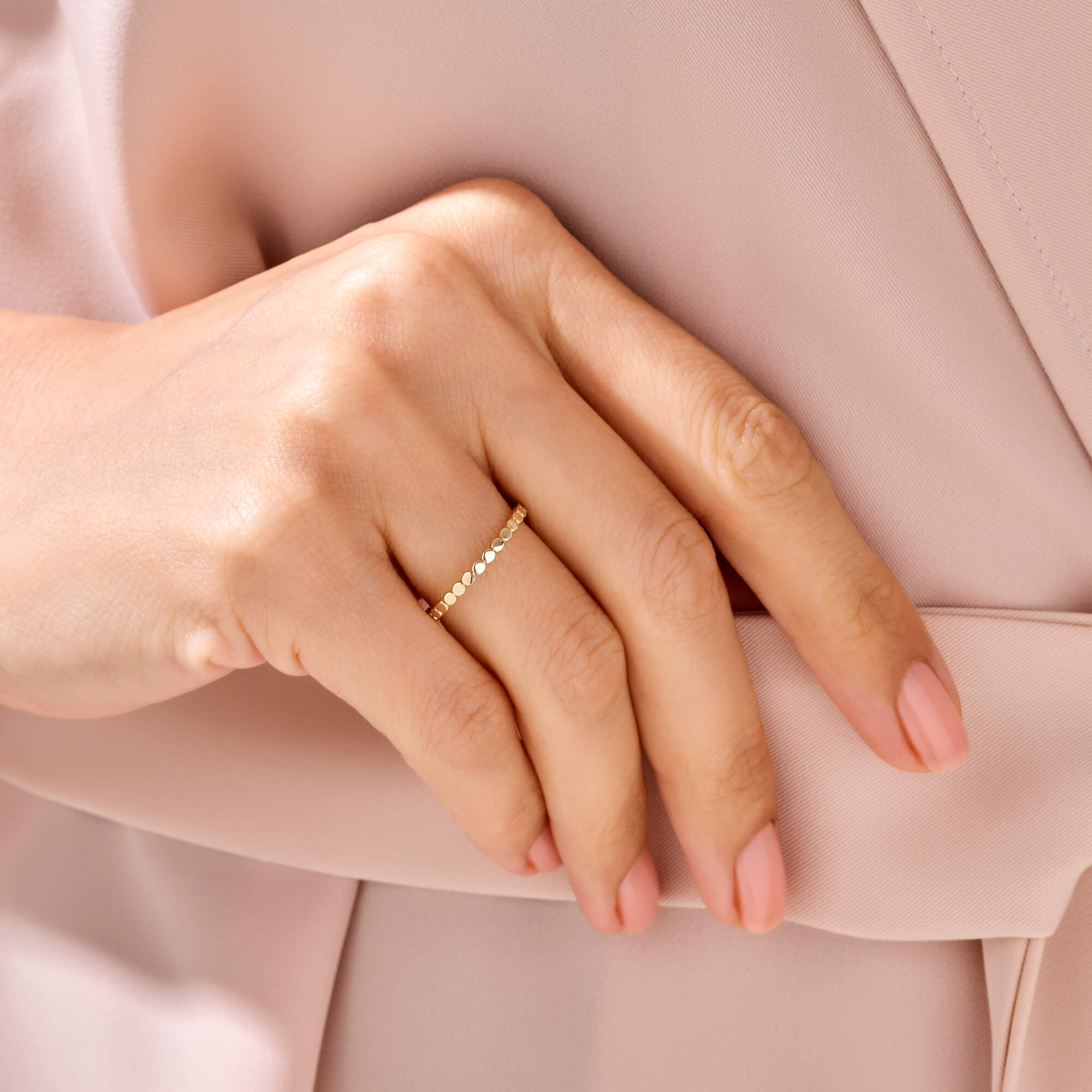 Bold Dot Eternity Ring in 14k Real Gold