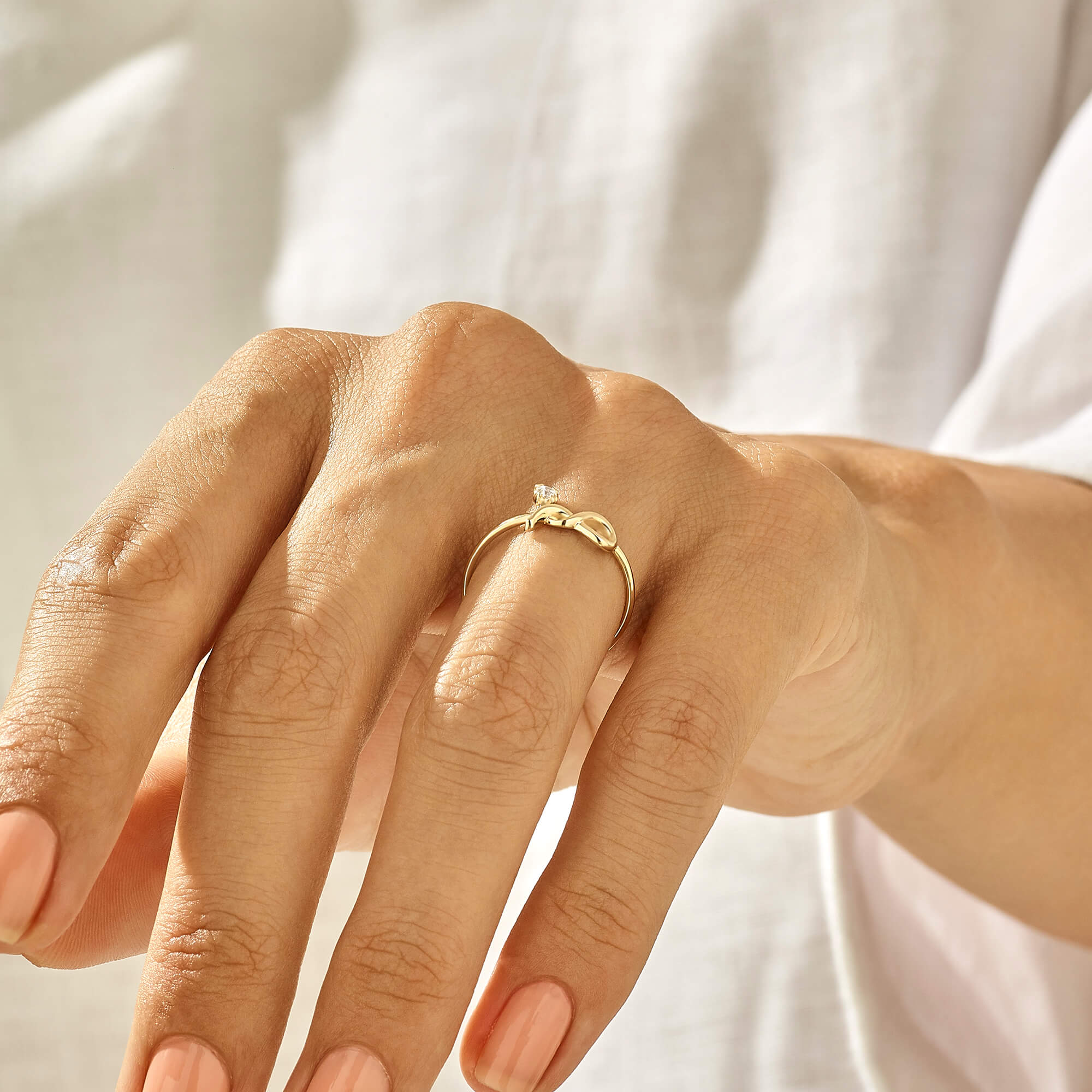 Bowknot Stackable Ring in 14k Real Gold