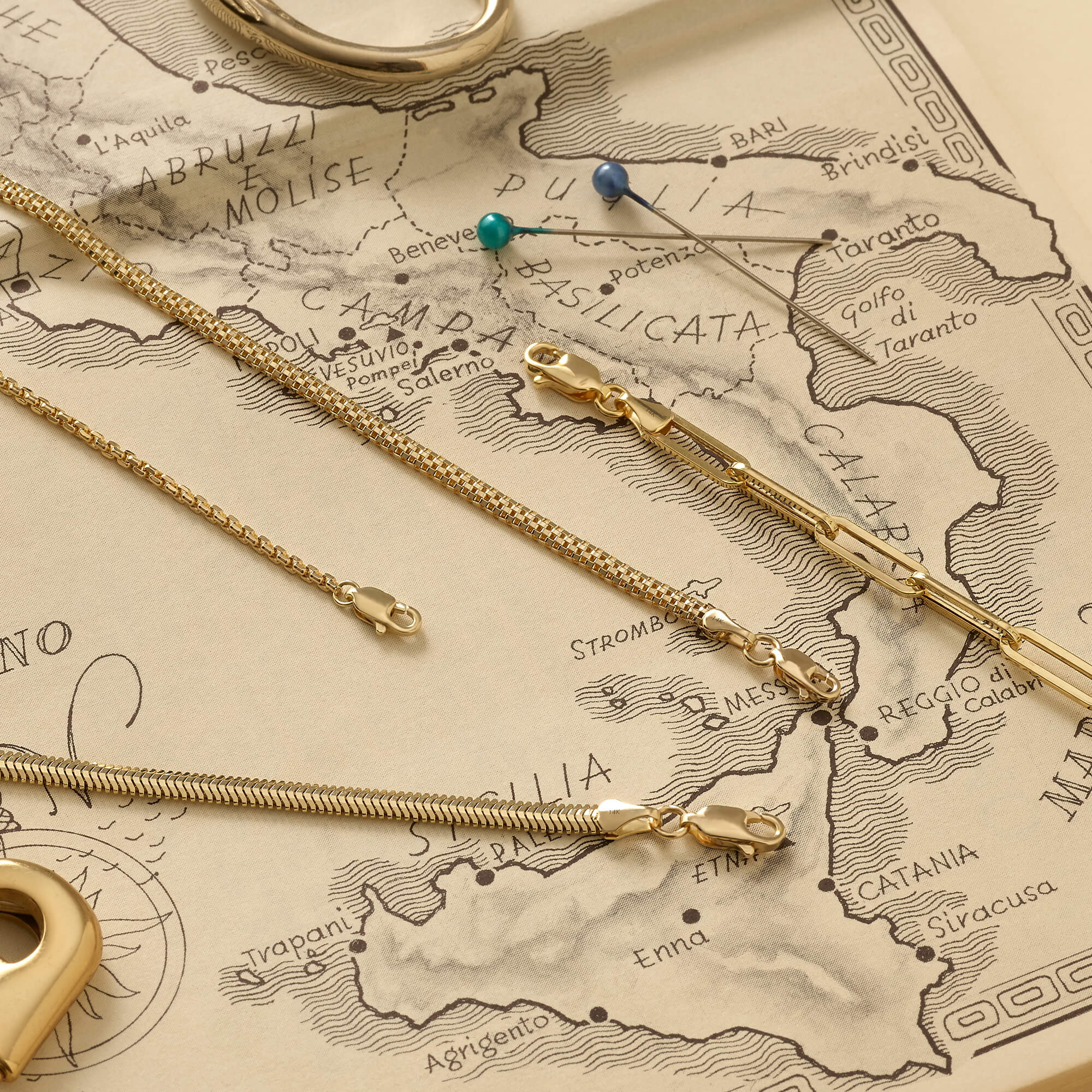 Real Gold Box Chain Bracelet for Women