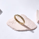 14k Real Gold Croissant Dome Band Ring