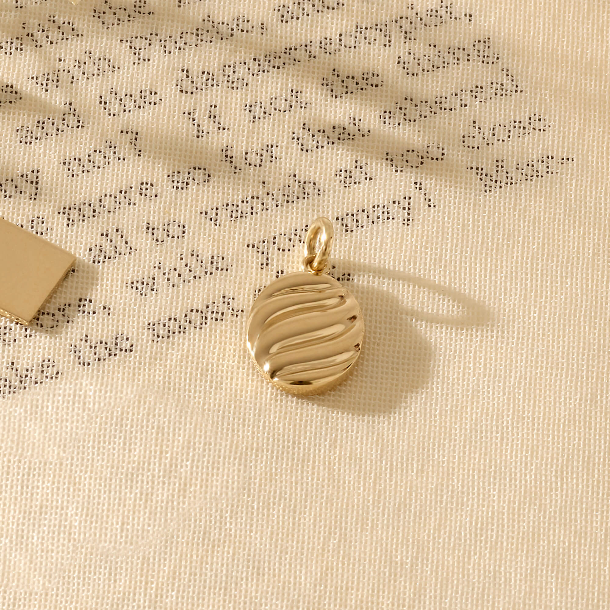 14k Solid Yellow Gold Croissant Pendant for Women