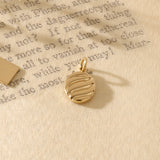 14k Solid Yellow Gold Croissant Pendant for Women