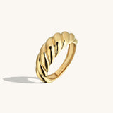 14k Solid Gold Croissant Ring