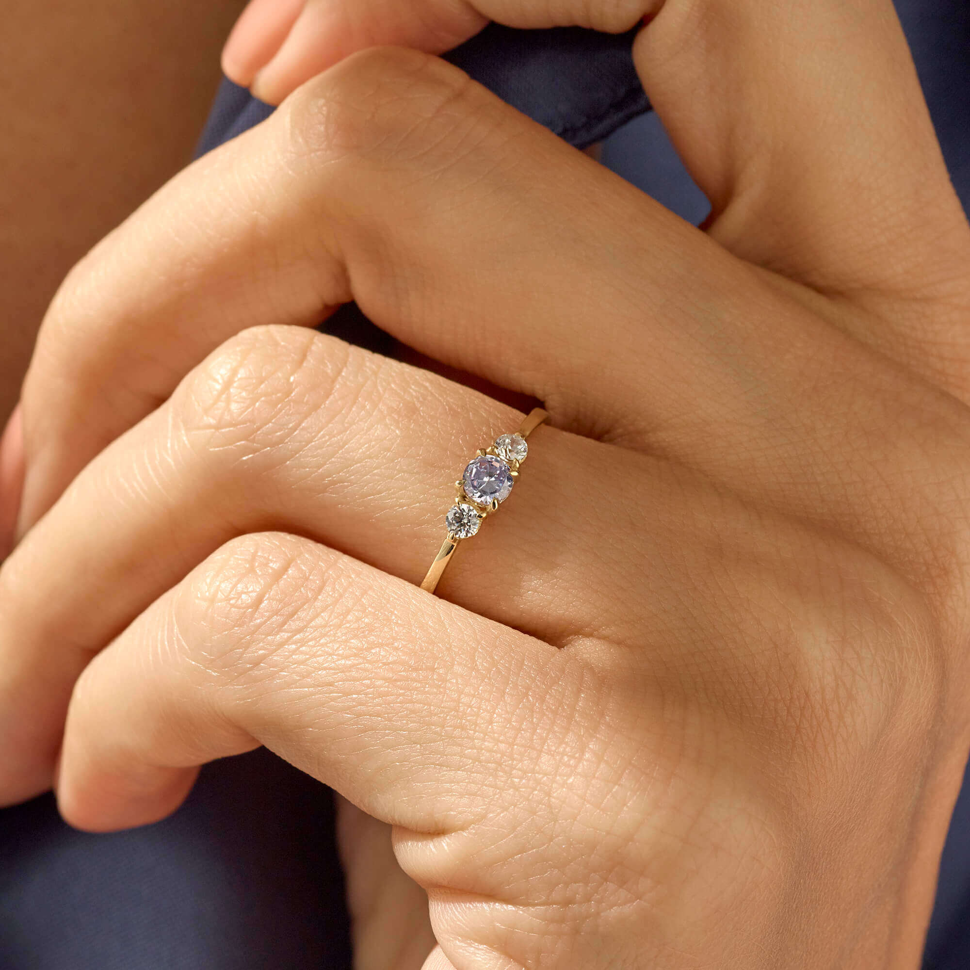 Dainty Crown Band Ring in 14k Solid Yellow Gold