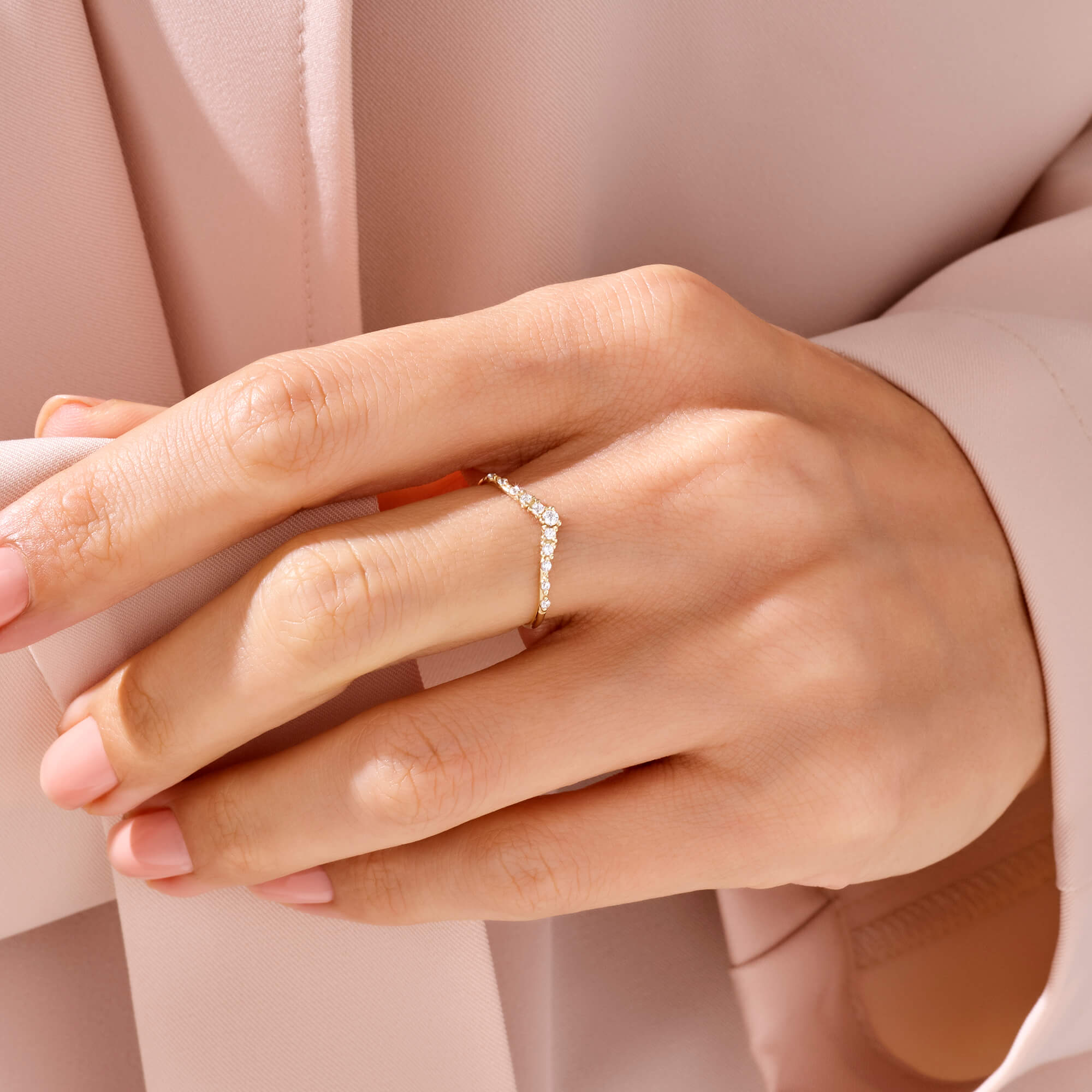 Dainty Curve Ring in 14k Real Yellow Gold