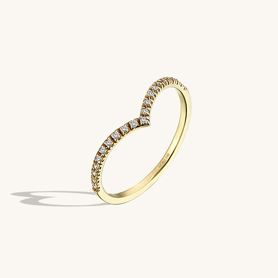 Minimal Curved Band Ring in 14k Real Gold