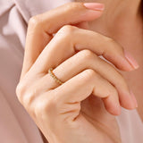 Dainty Prong Stacking Ring in 14k Solid Yellow Gold
