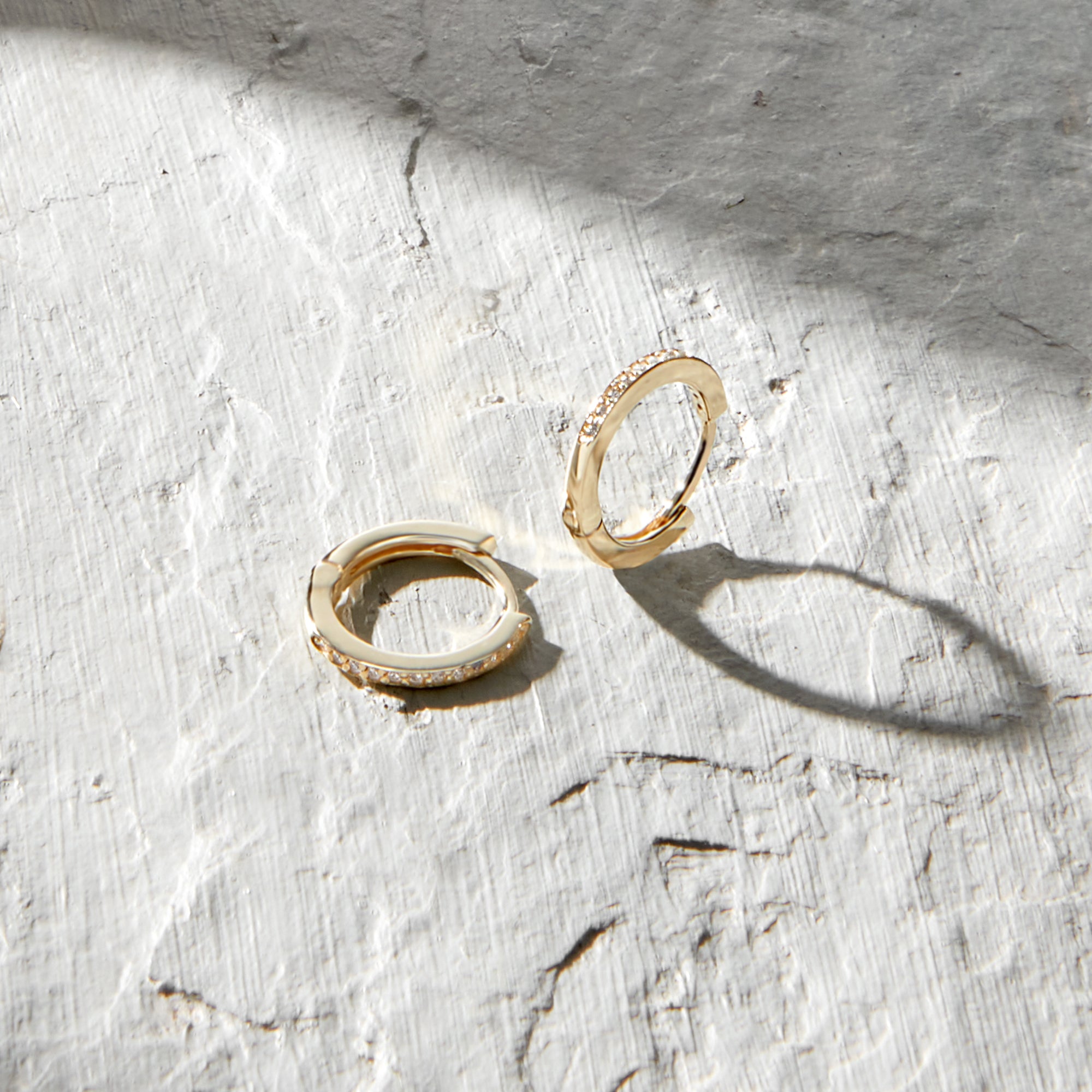 Eternity Hoop Earrings in 14k Real Gold